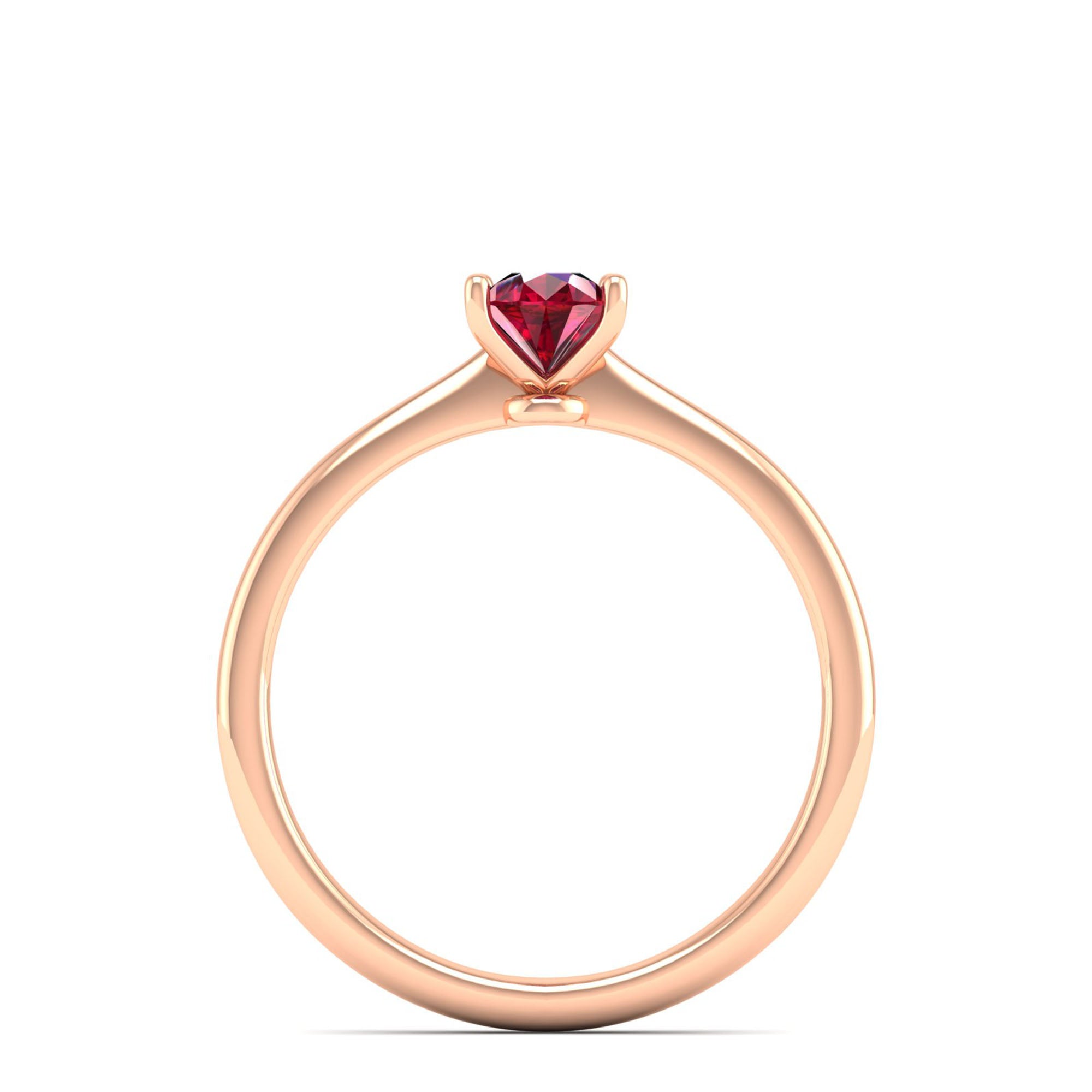 Celestar Petite Pear Ruby Solitaire Ring 0.5 Carat