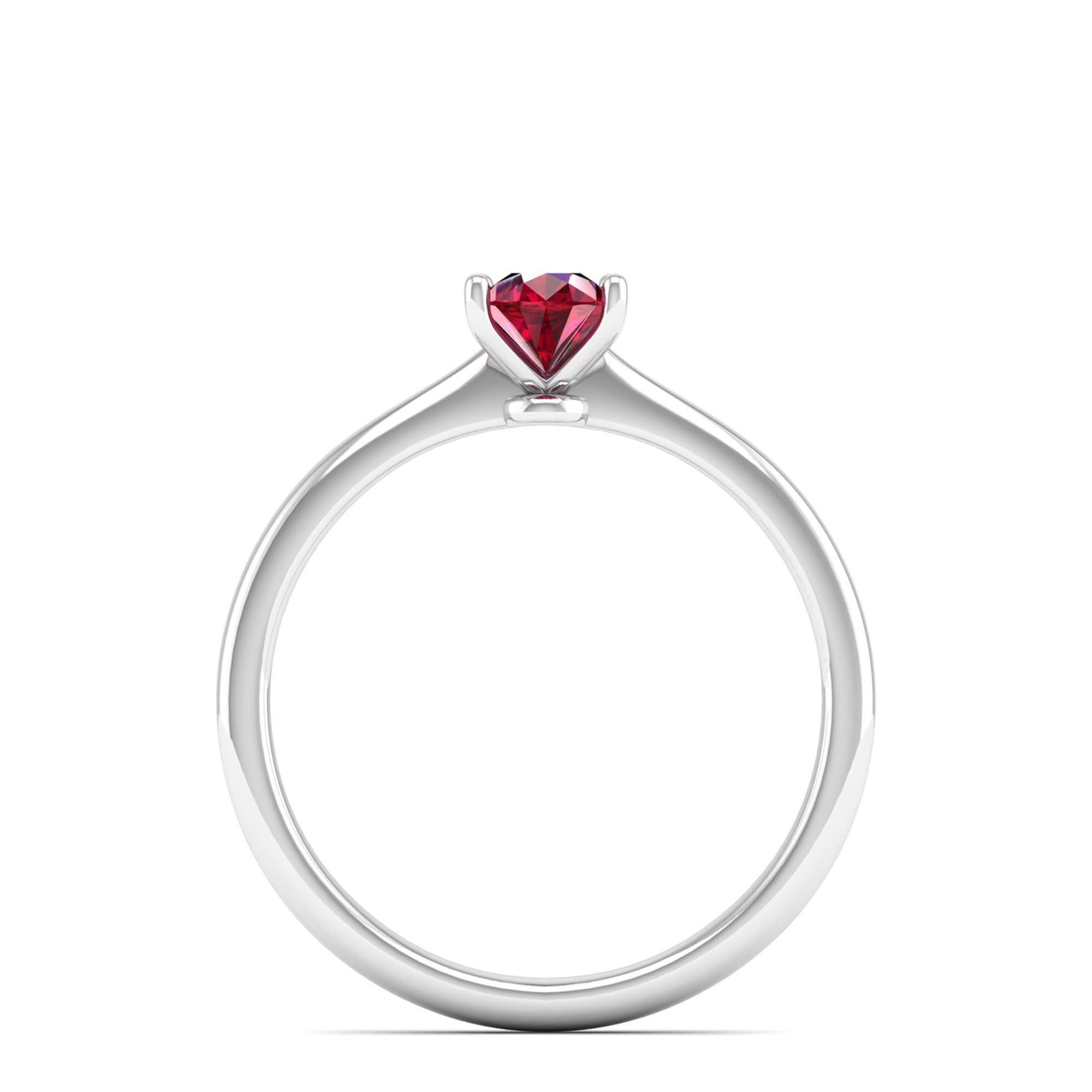 Celestar Petite Pear Ruby Solitaire Ring 0.5 Carat