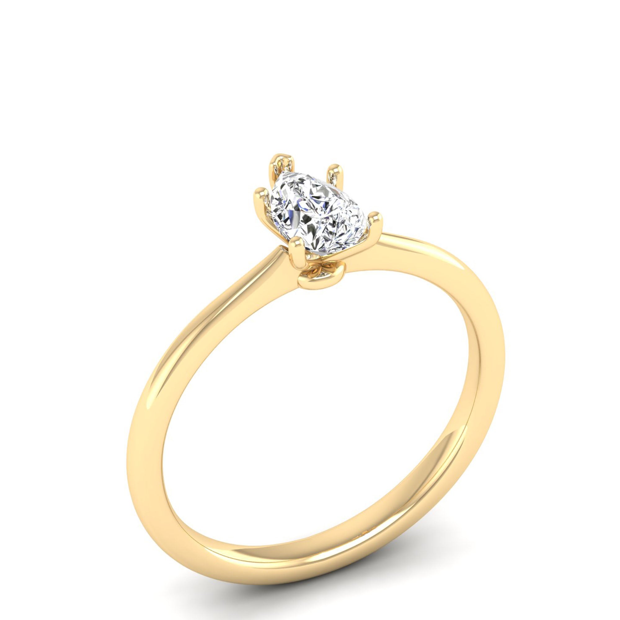Celestar Petite Pear Solitaire Ring  0.50 Carat