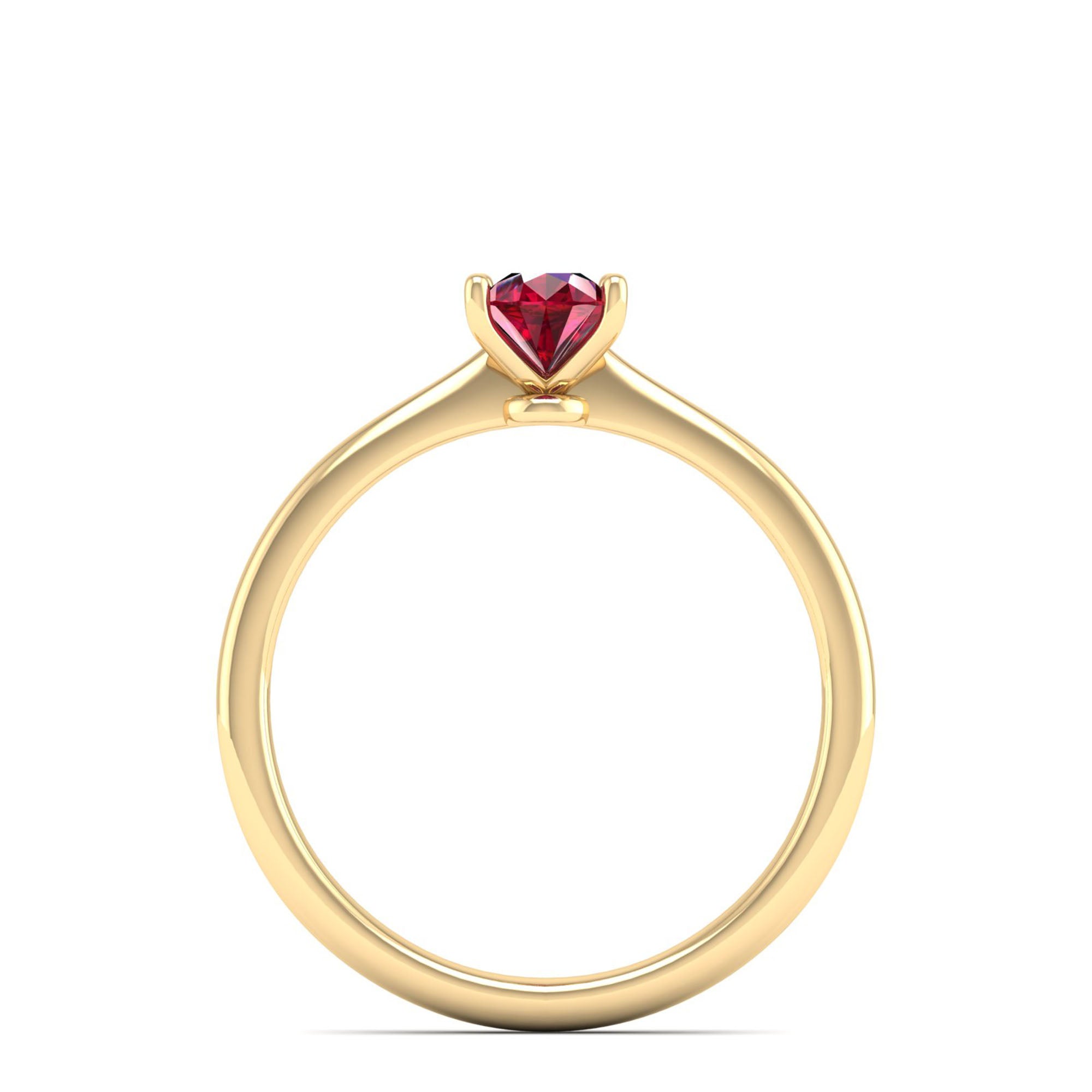 Celestar Petite Pear Ruby Solitaire Ring 0.5 Carat