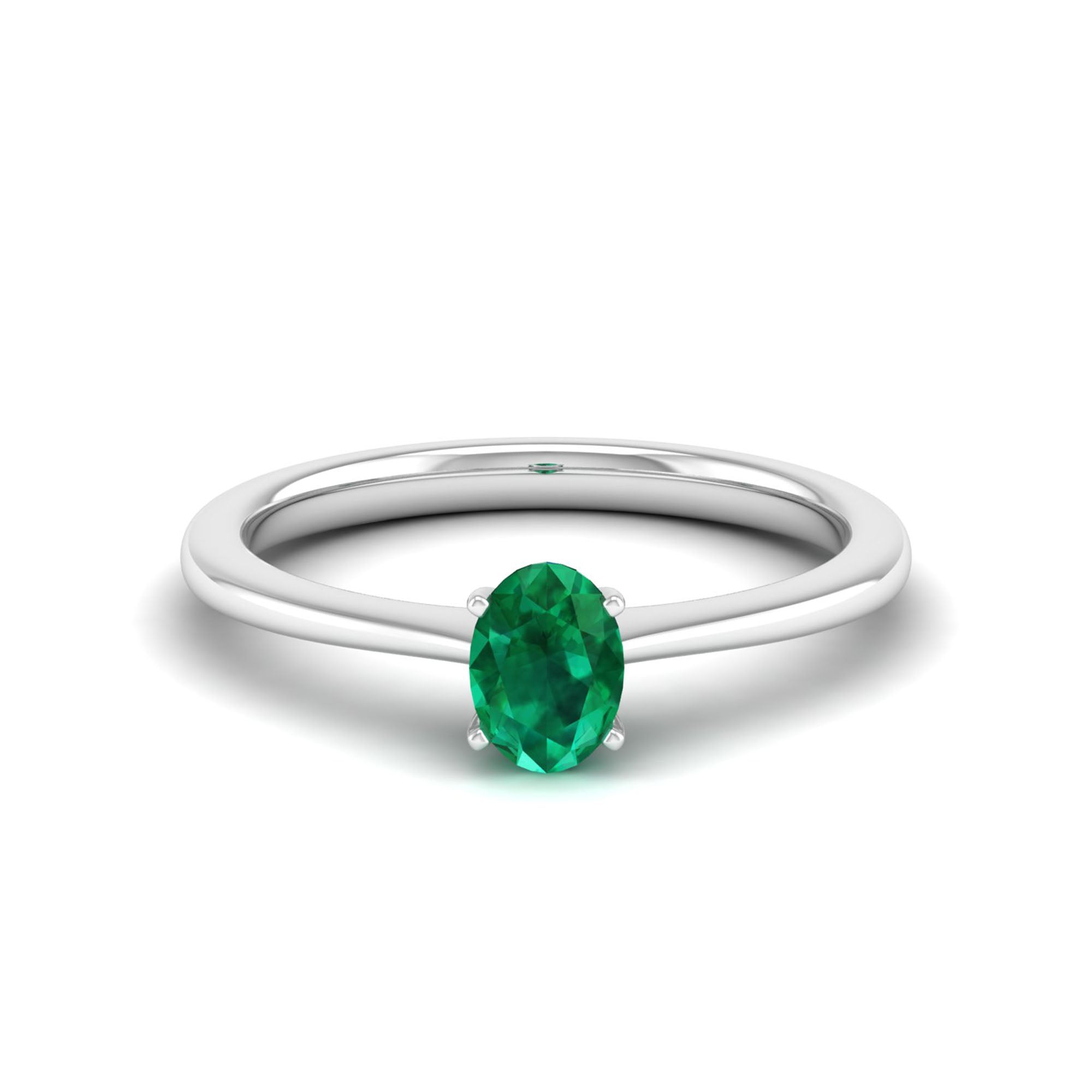 Celestar Classic Oval Emerald Solitaire Ring  0.50 Carat