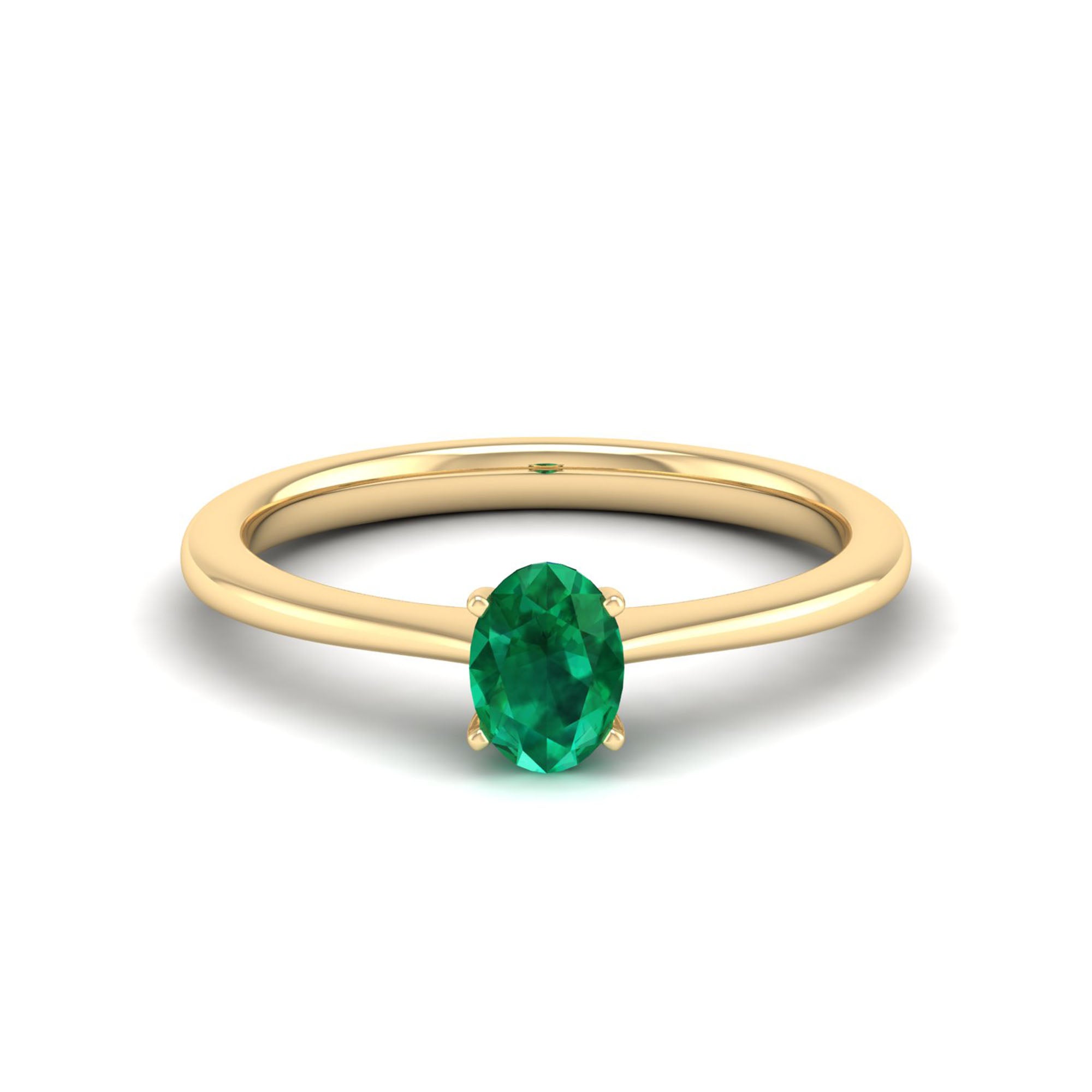 Celestar Classic Oval Emerald Solitaire Ring  0.50 Carat