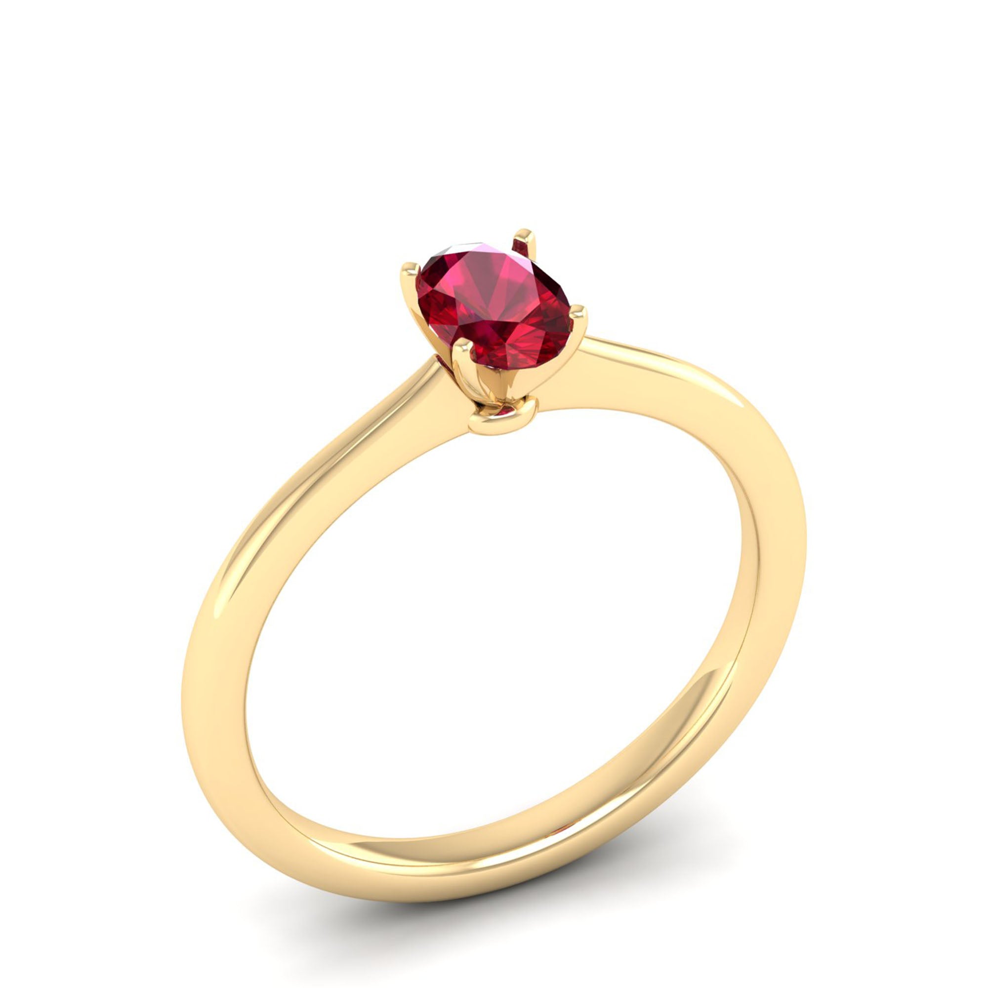 Celestar Classic Oval Ruby Solitaire Ring  0.50 Carat
