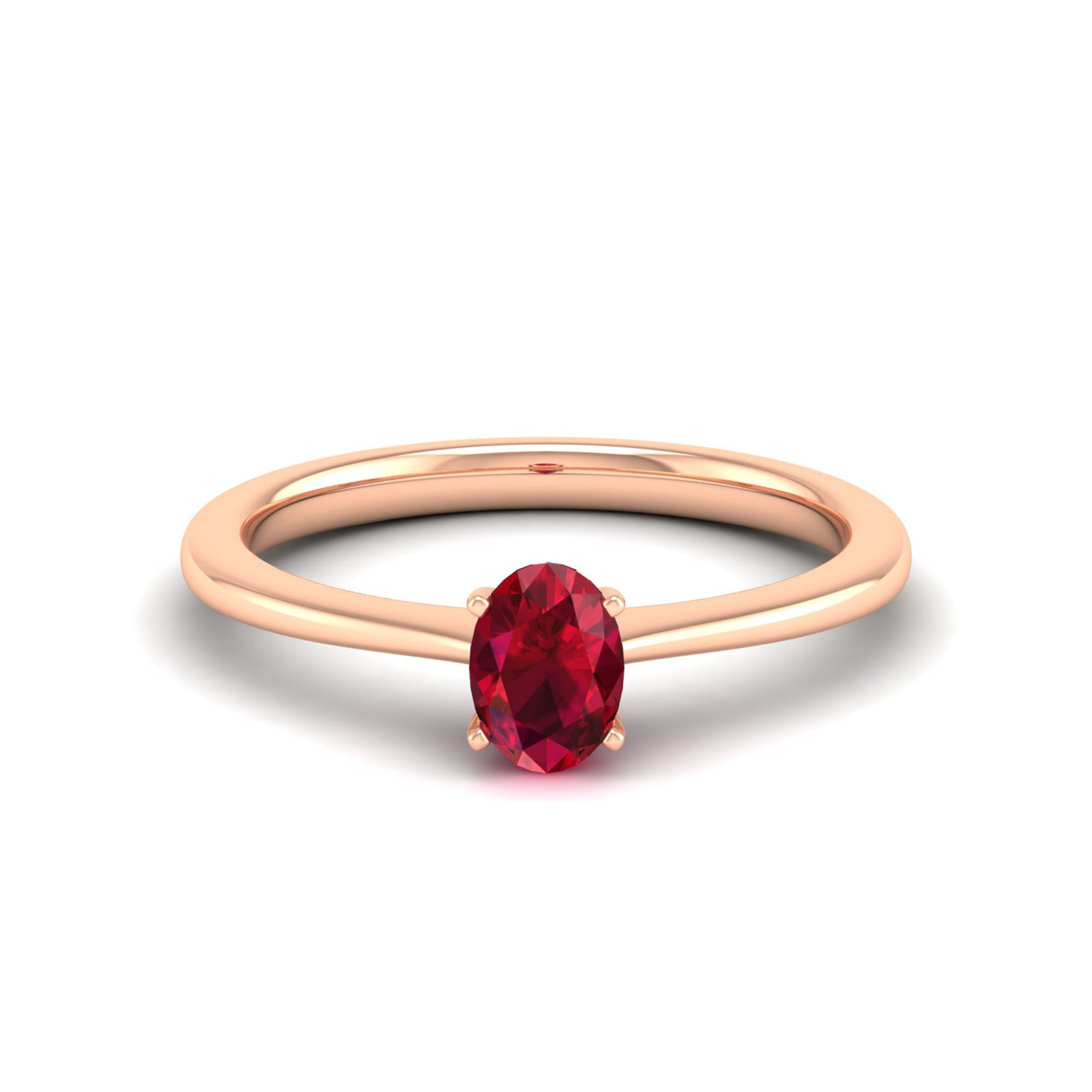 Celestar Classic Oval Ruby Solitaire Ring  0.50 Carat