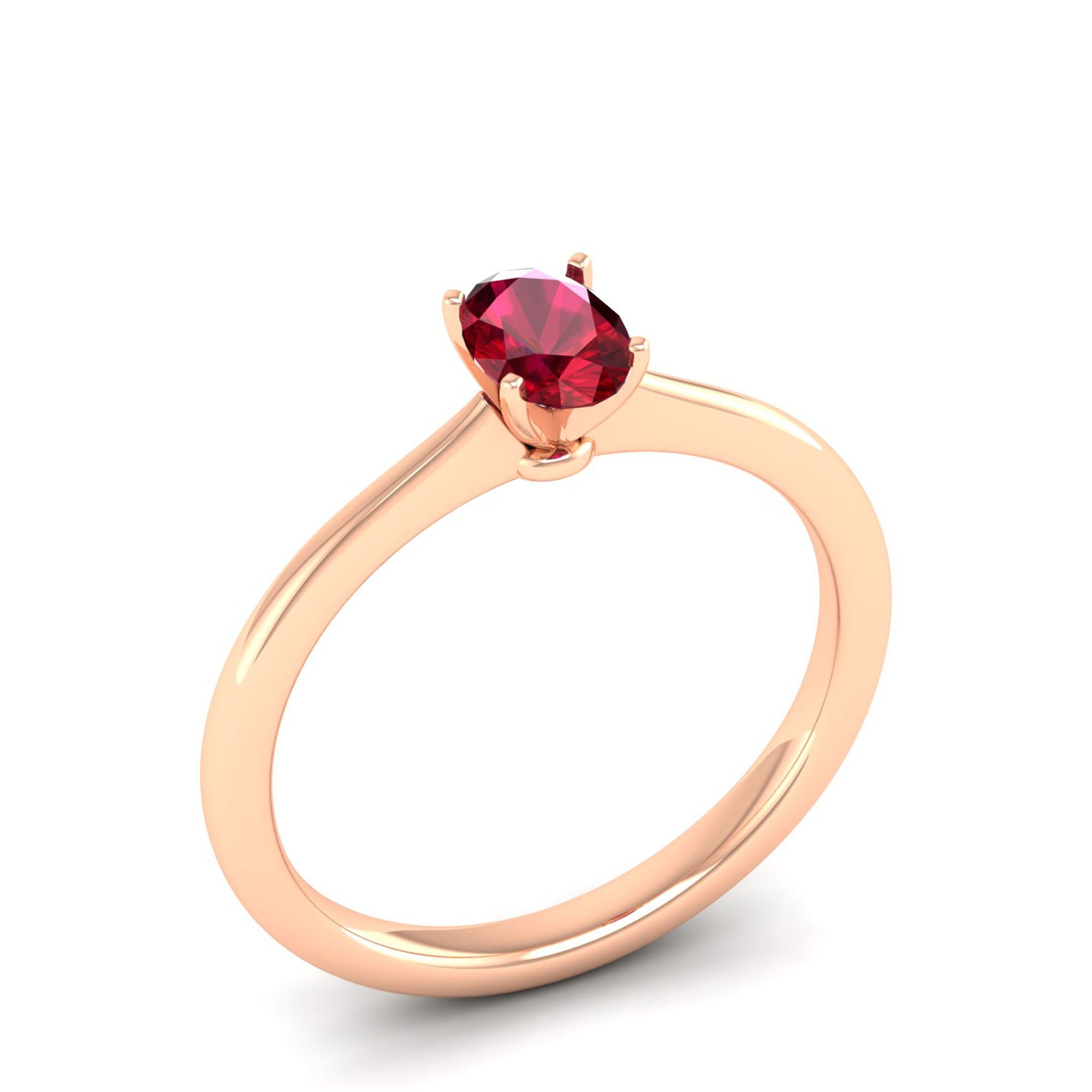 Celestar Classic Oval Ruby Solitaire Ring  0.50 Carat