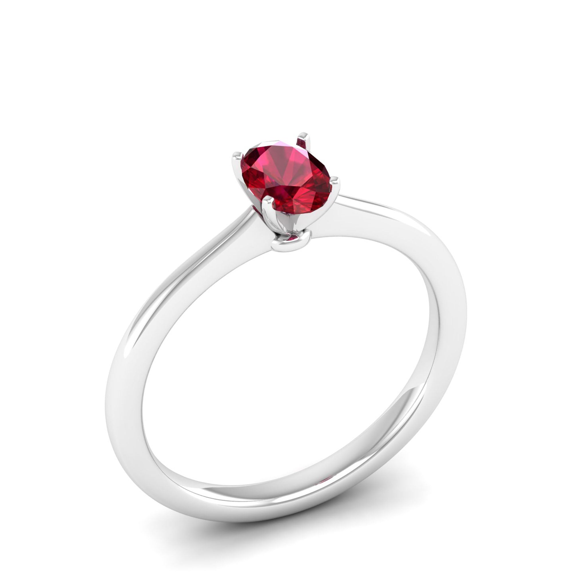 Celestar Classic Oval Ruby Solitaire Ring  0.50 Carat