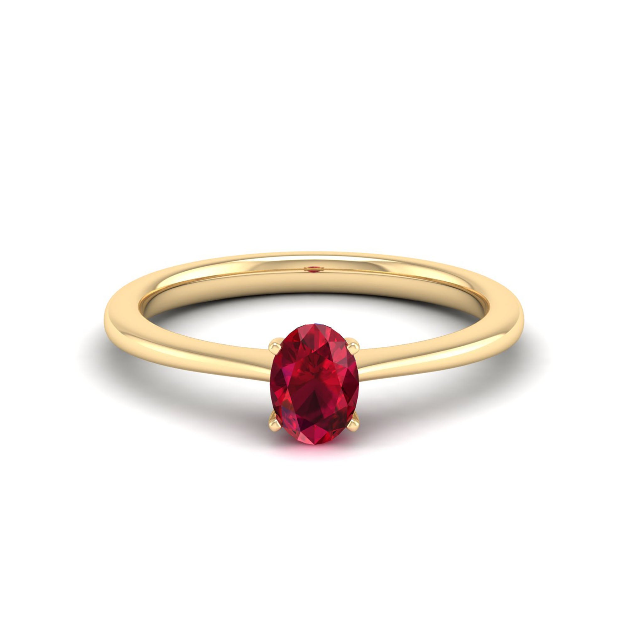 Celestar Classic Oval Ruby Solitaire Ring  0.50 Carat