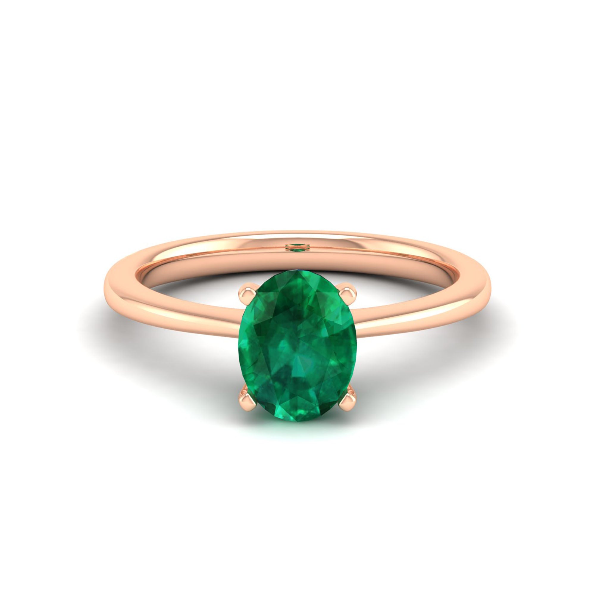 Celestar Classic Oval Emerald Solitaire Ring-1.5 Carat
