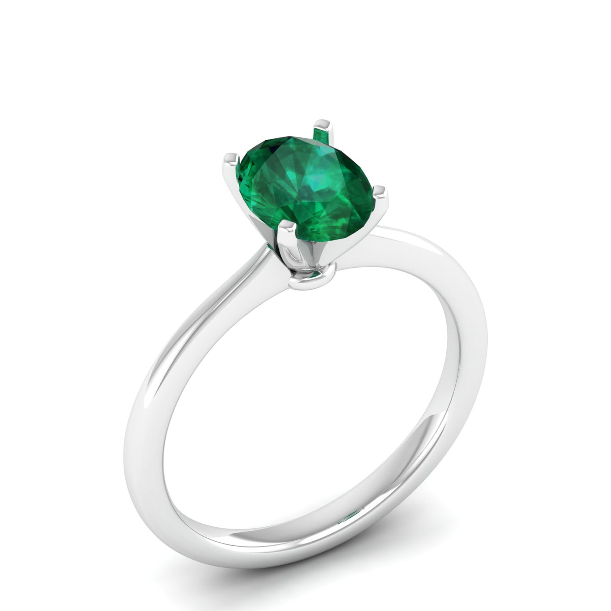 Celestar Classic Oval Emerald Solitaire Ring-1.5 Carat
