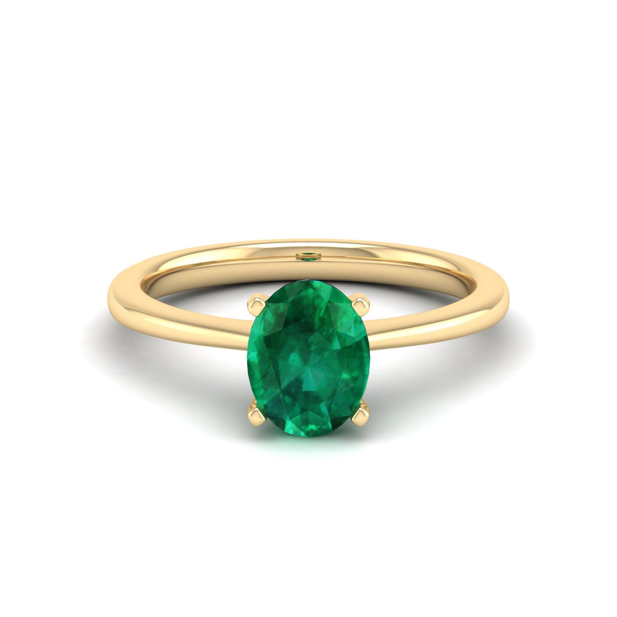 Celestar Classic Oval Emerald Solitaire Ring-1.5 Carat