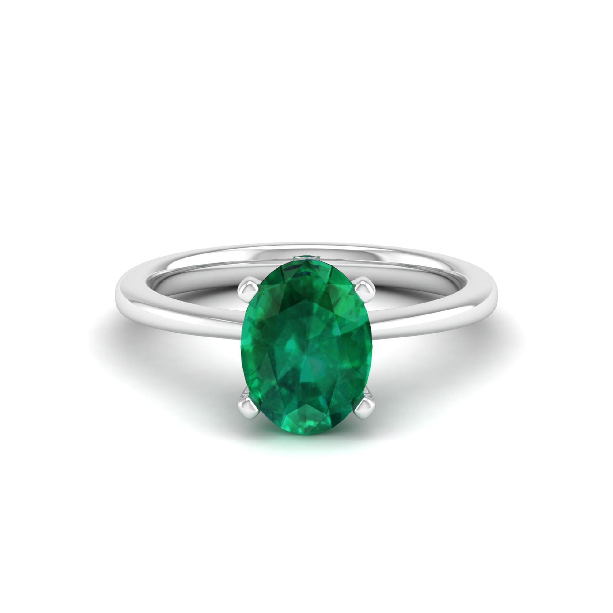 Celestar Classic Oval Emerald Solitaire Ring 2.0 Carat