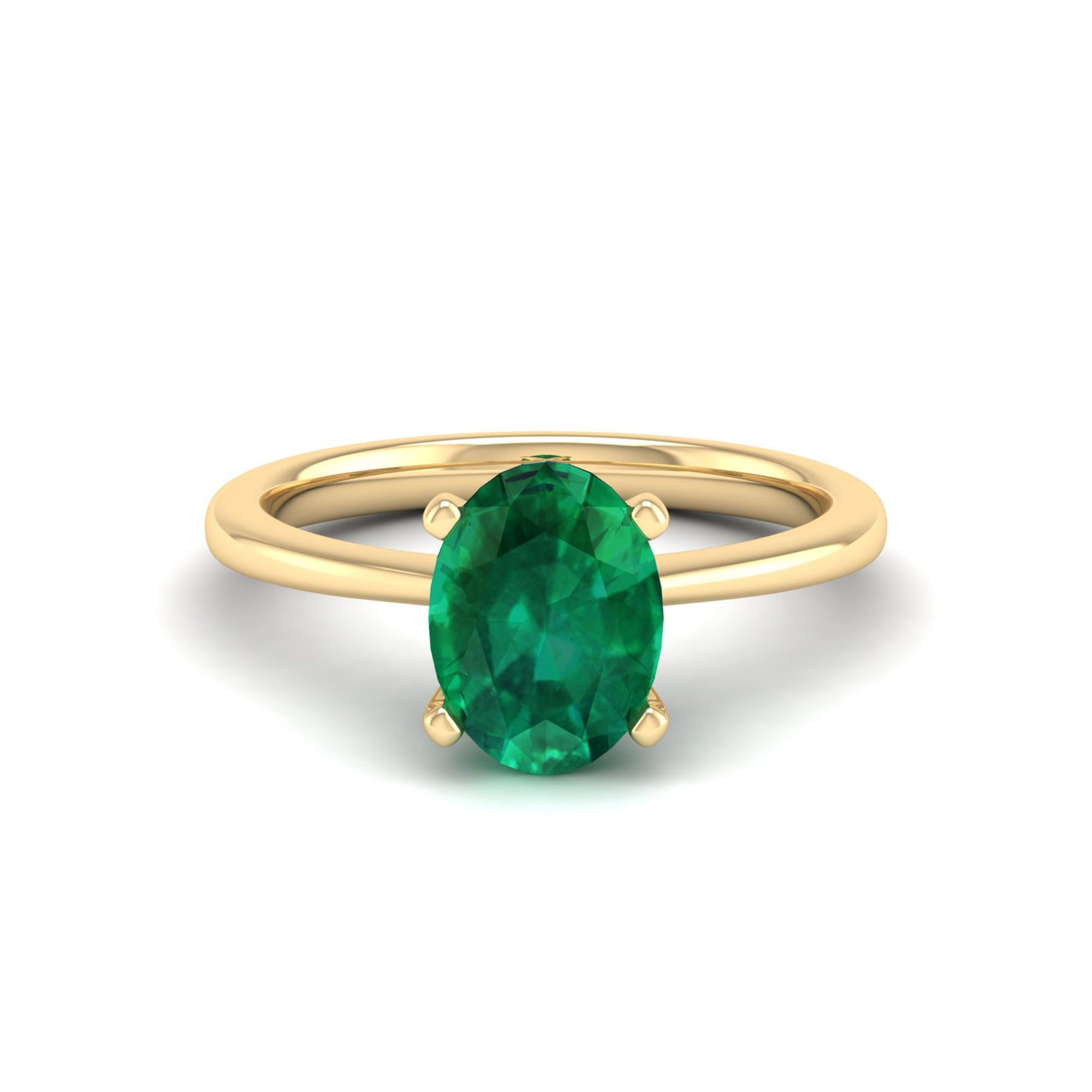 Celestar Classic Oval Emerald Solitaire Ring 2.0 Carat
