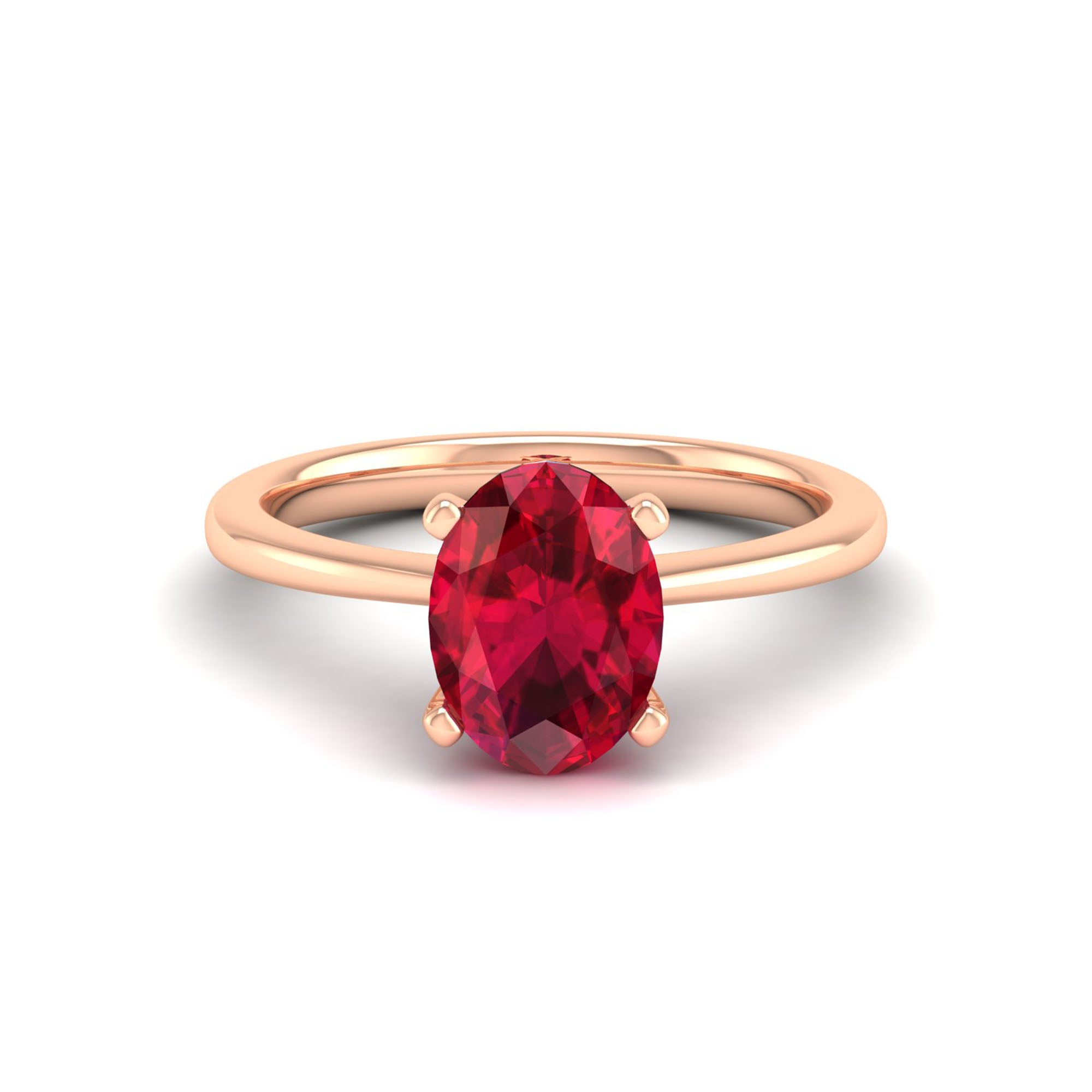 Celestar Classic Oval Ruby Solitaire Ring 2.0 Carat