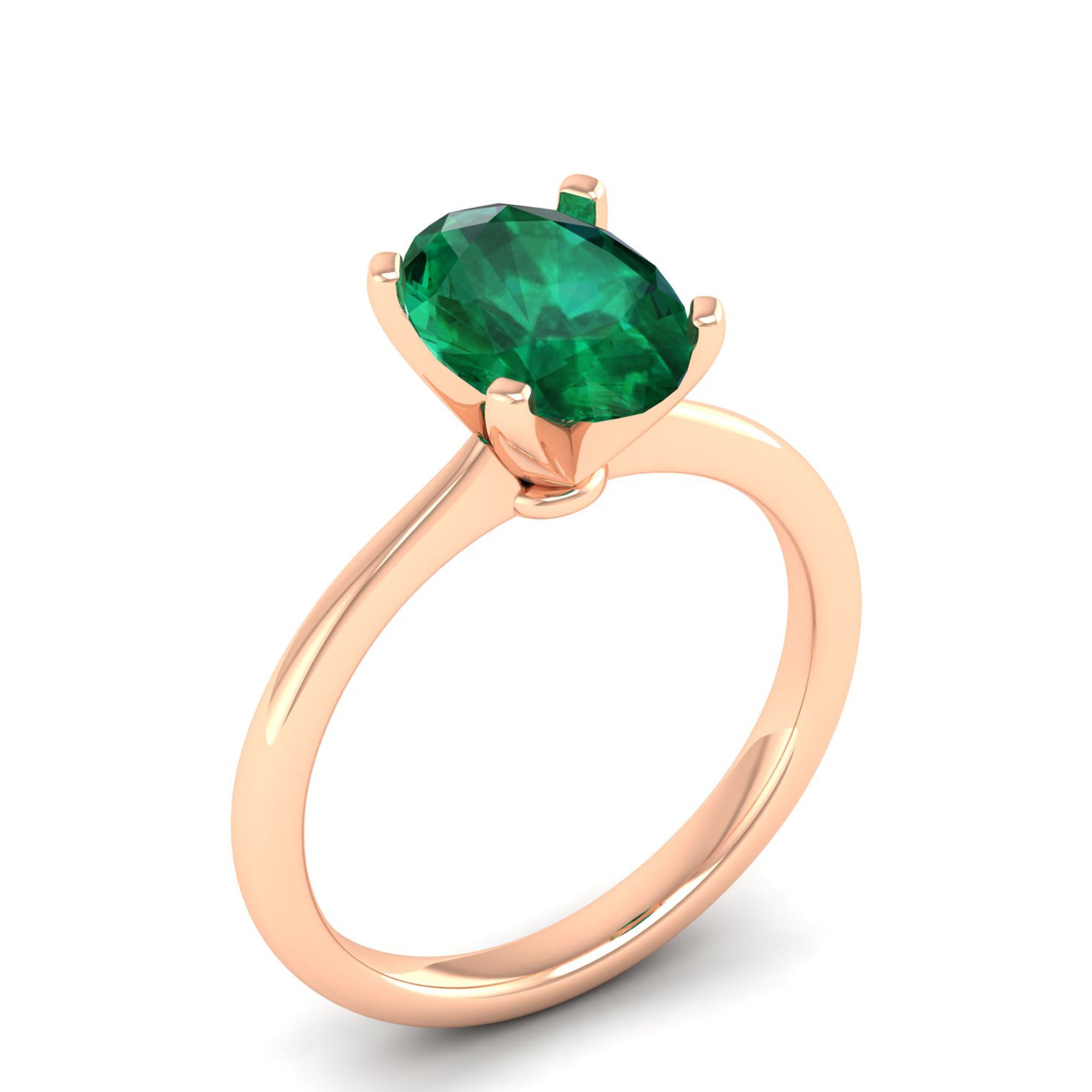 Celestar Classic Oval Emerald Solitaire Ring 2.50 Carat