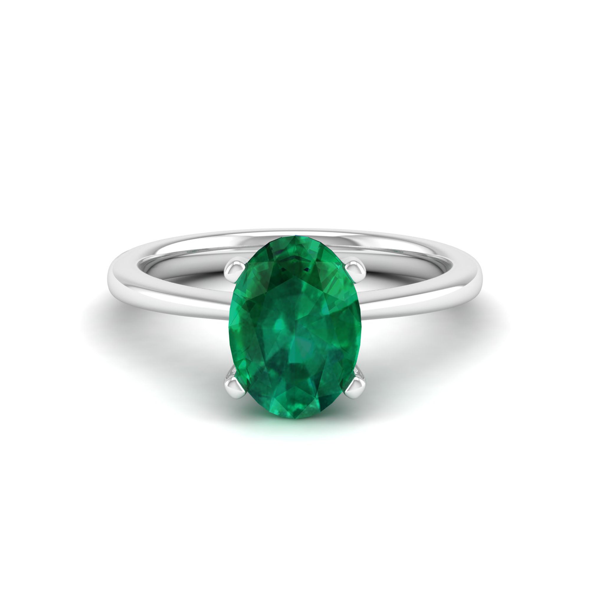 Celestar Classic Oval Emerald Solitaire Ring 2.50 Carat
