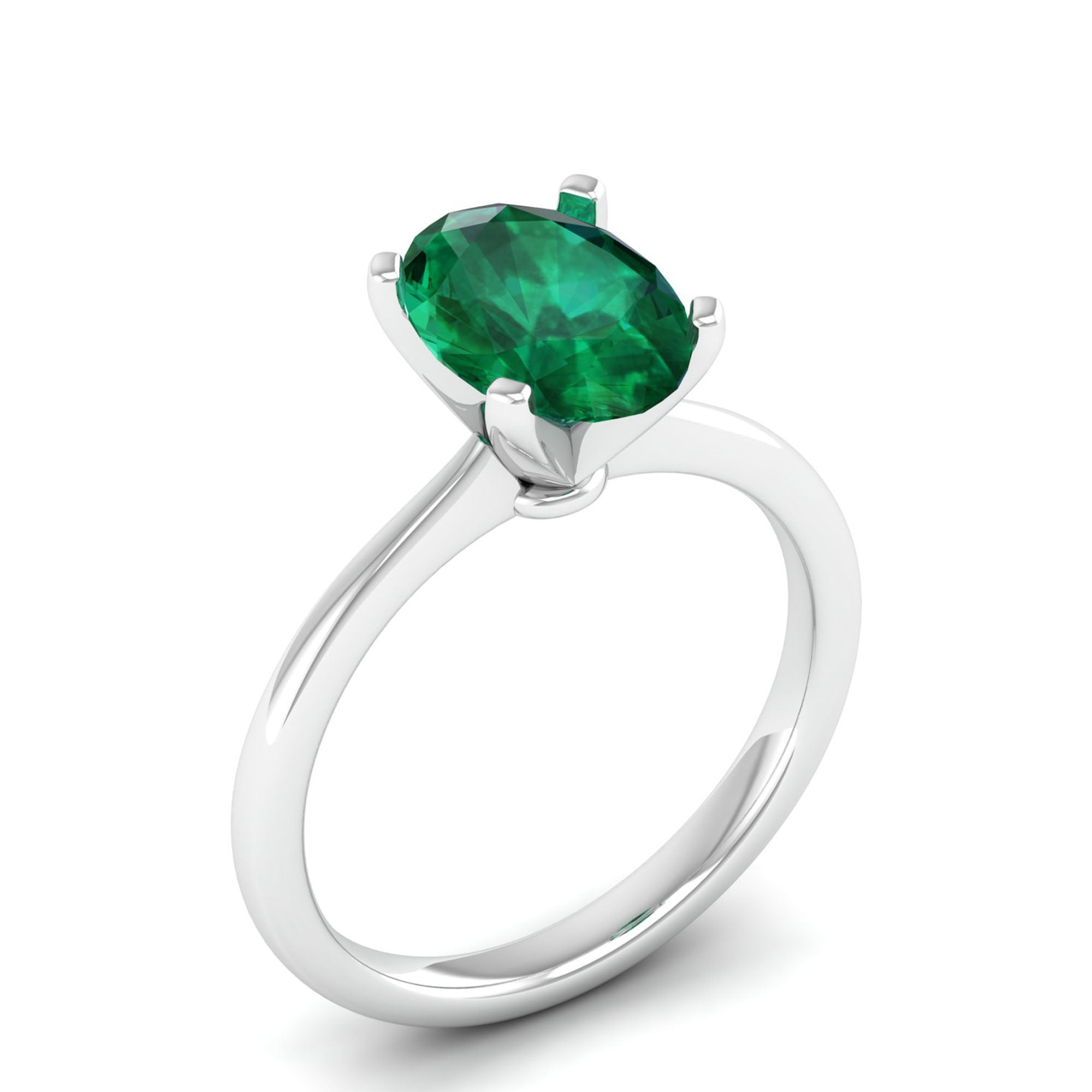 Celestar Classic Oval Emerald Solitaire Ring 2.50 Carat