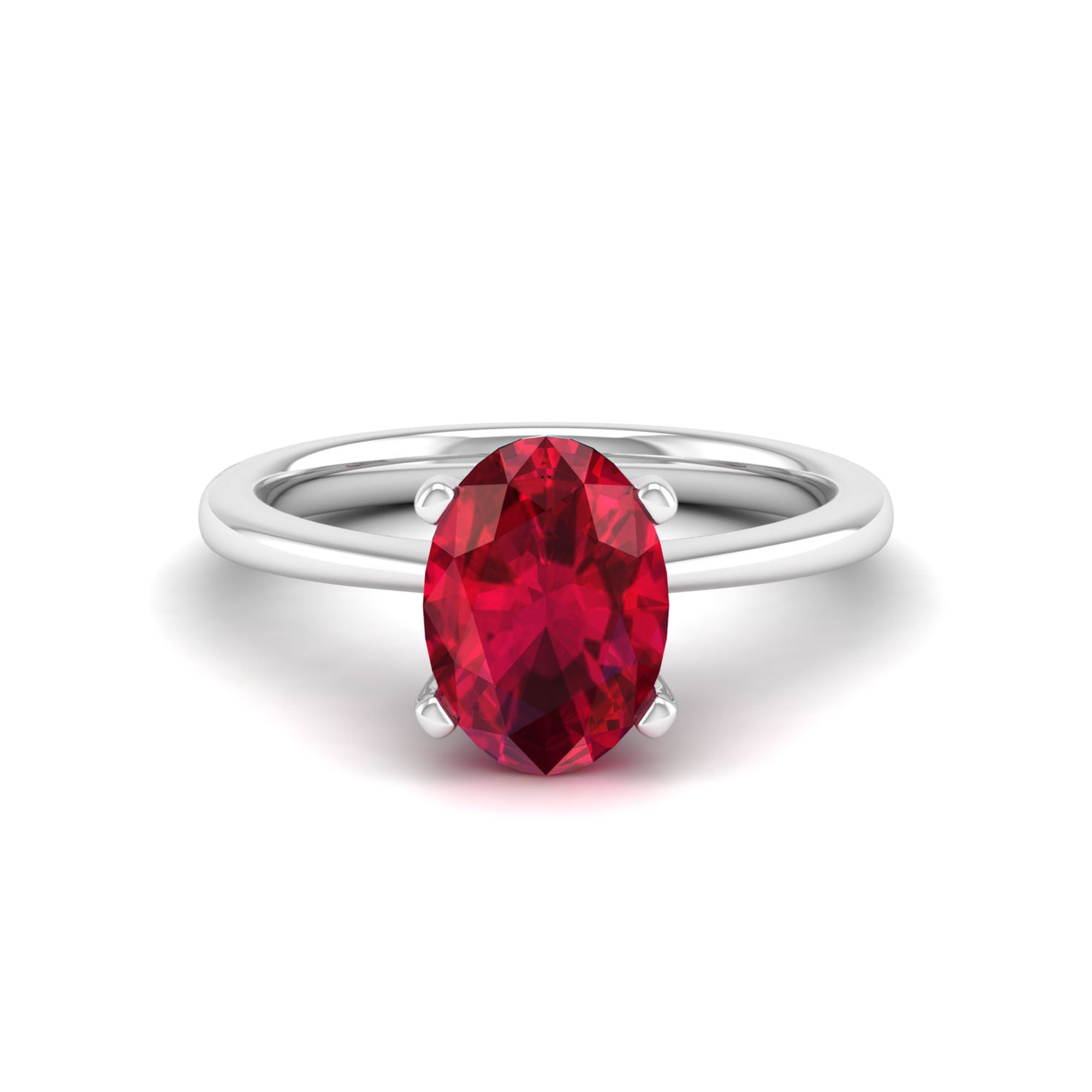 Celestar Classic Oval Ruby Solitaire Ring 2.50 Carat