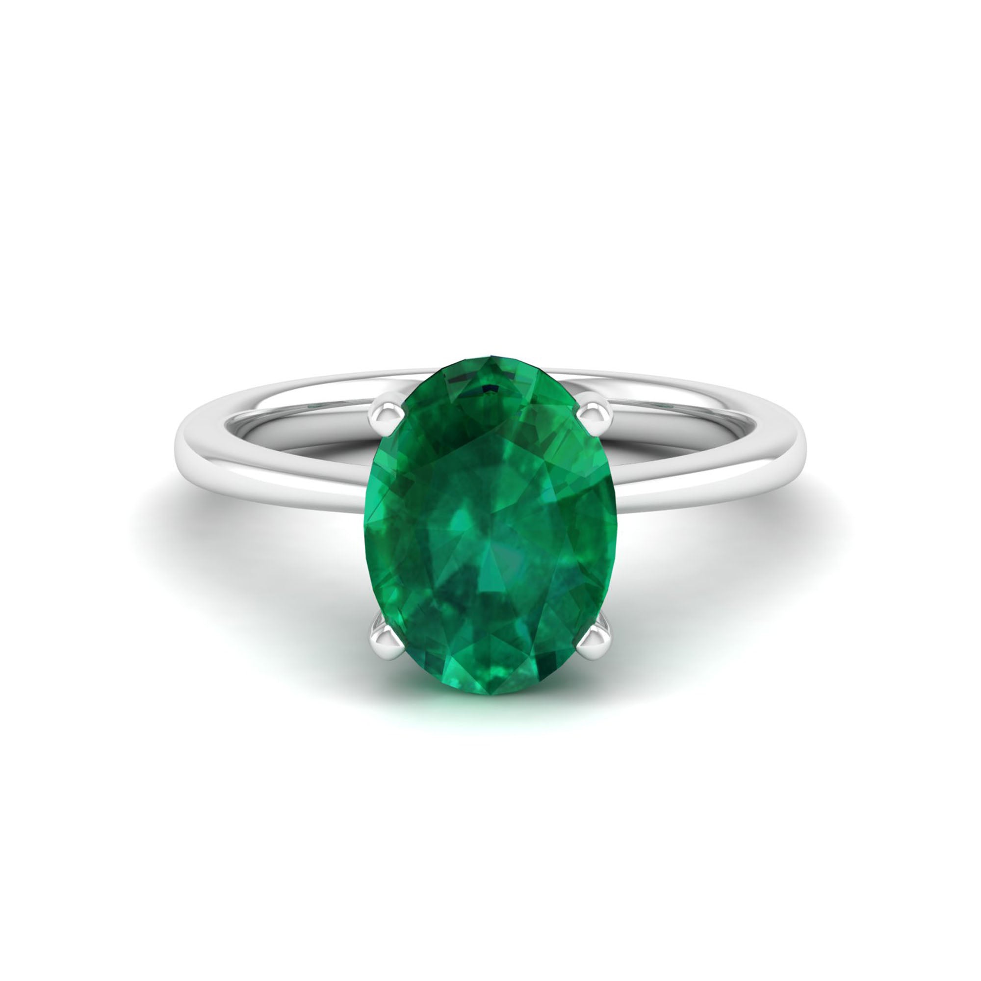 Celestar Classic Oval Emerald Solitaire Ring – 3.0 Carat