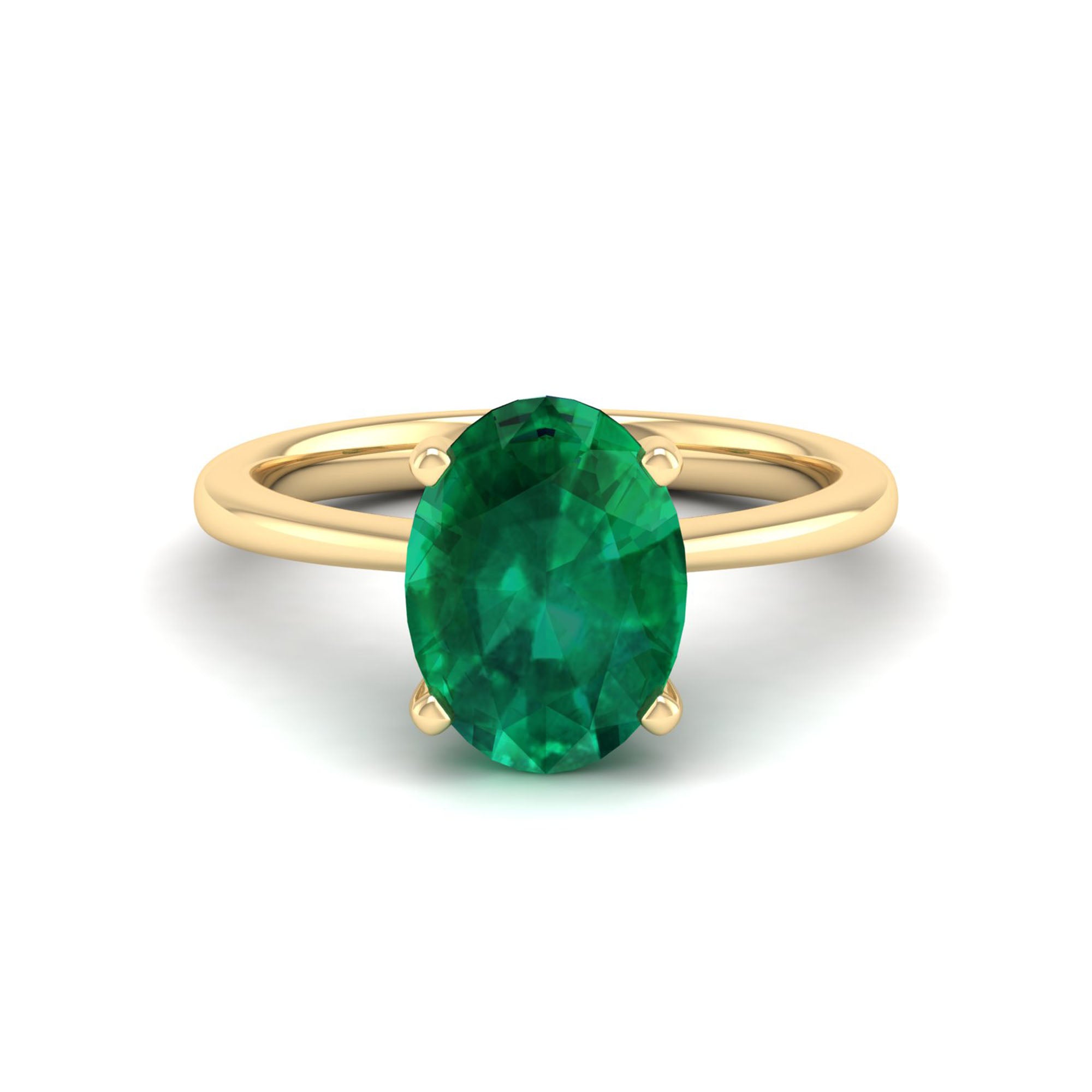 Celestar Classic Oval Emerald Solitaire Ring – 3.0 Carat