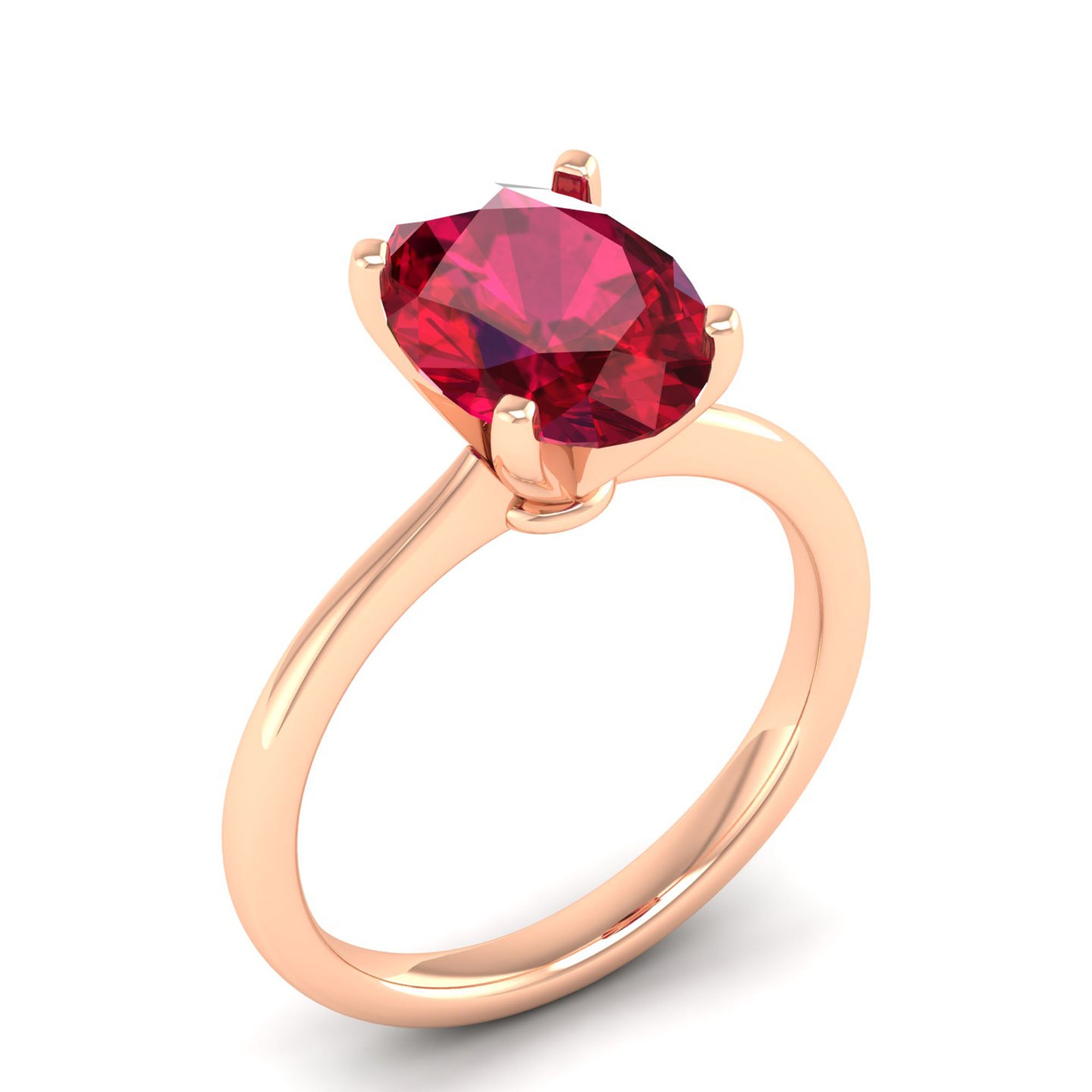 Celestar Classic Oval Ruby Solitaire Ring – 3.0 Carat