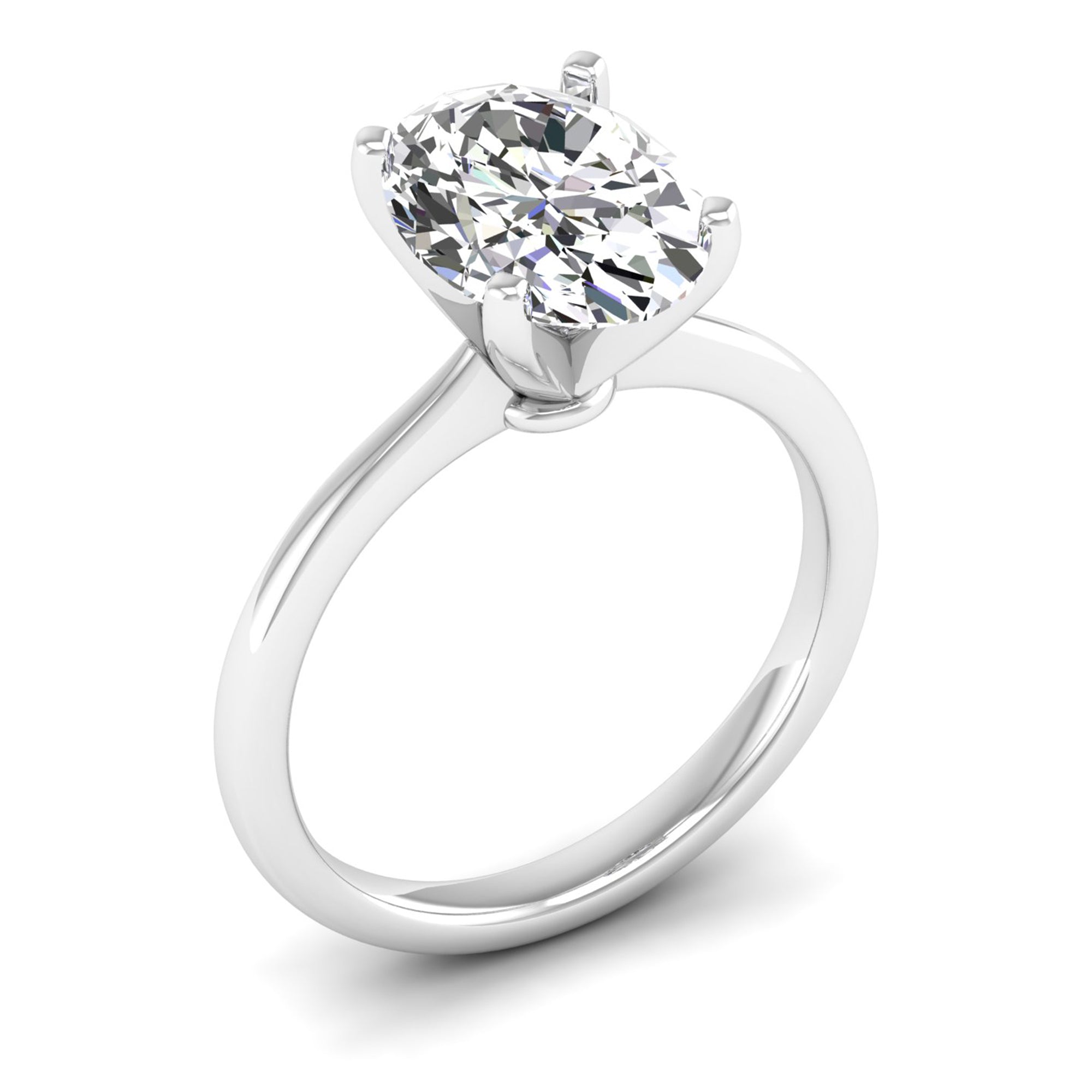 Celestar Classic Oval Solitaire Ring – 3.0 Carat