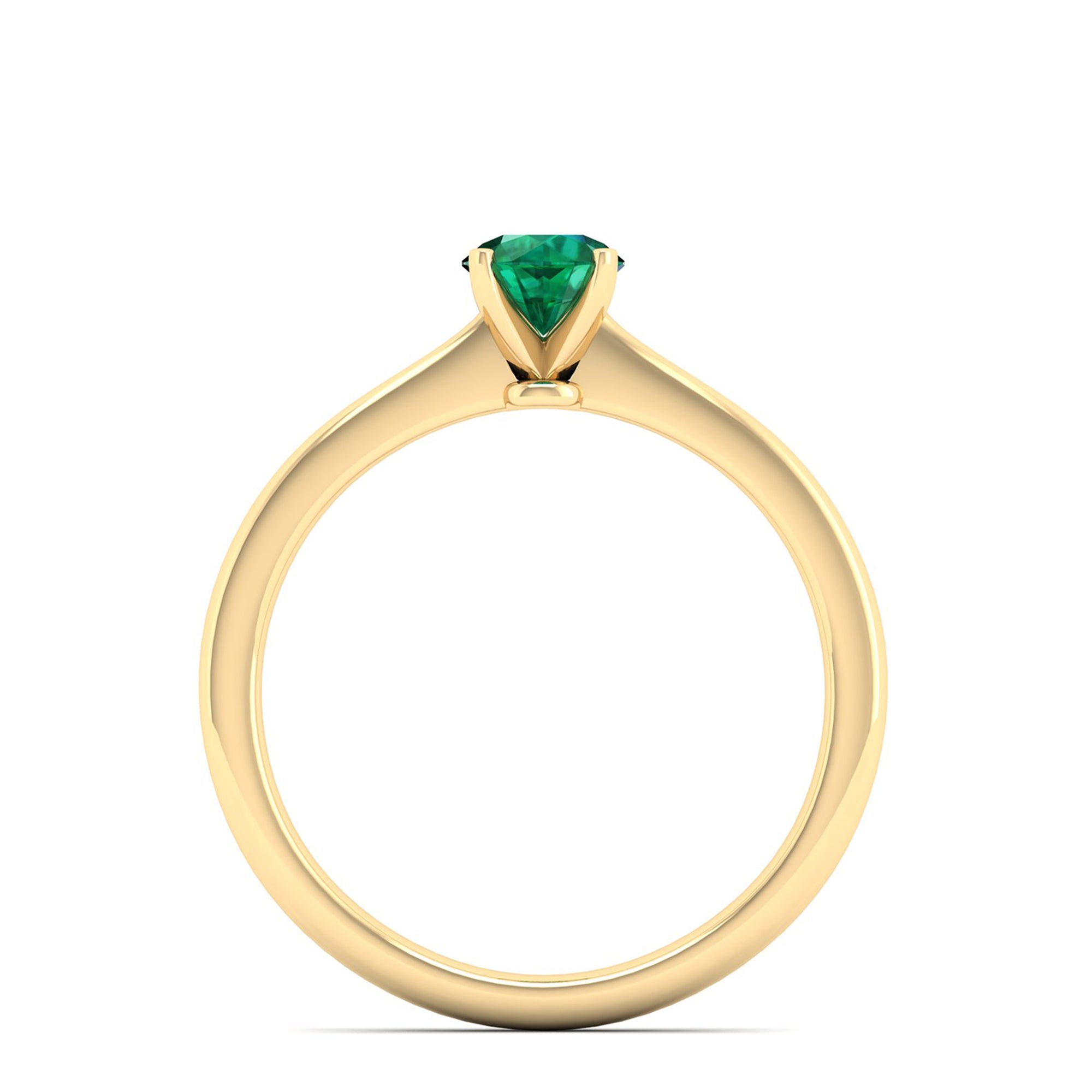 Celestar Classic Round Emerald Solitaire Ring  0.50 Carat