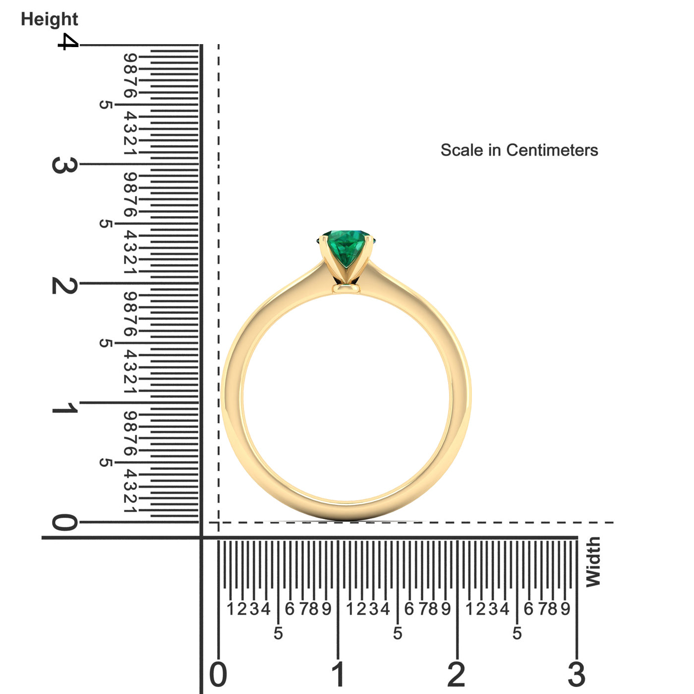 Celestar Classic Round Emerald Solitaire Ring  0.50 Carat