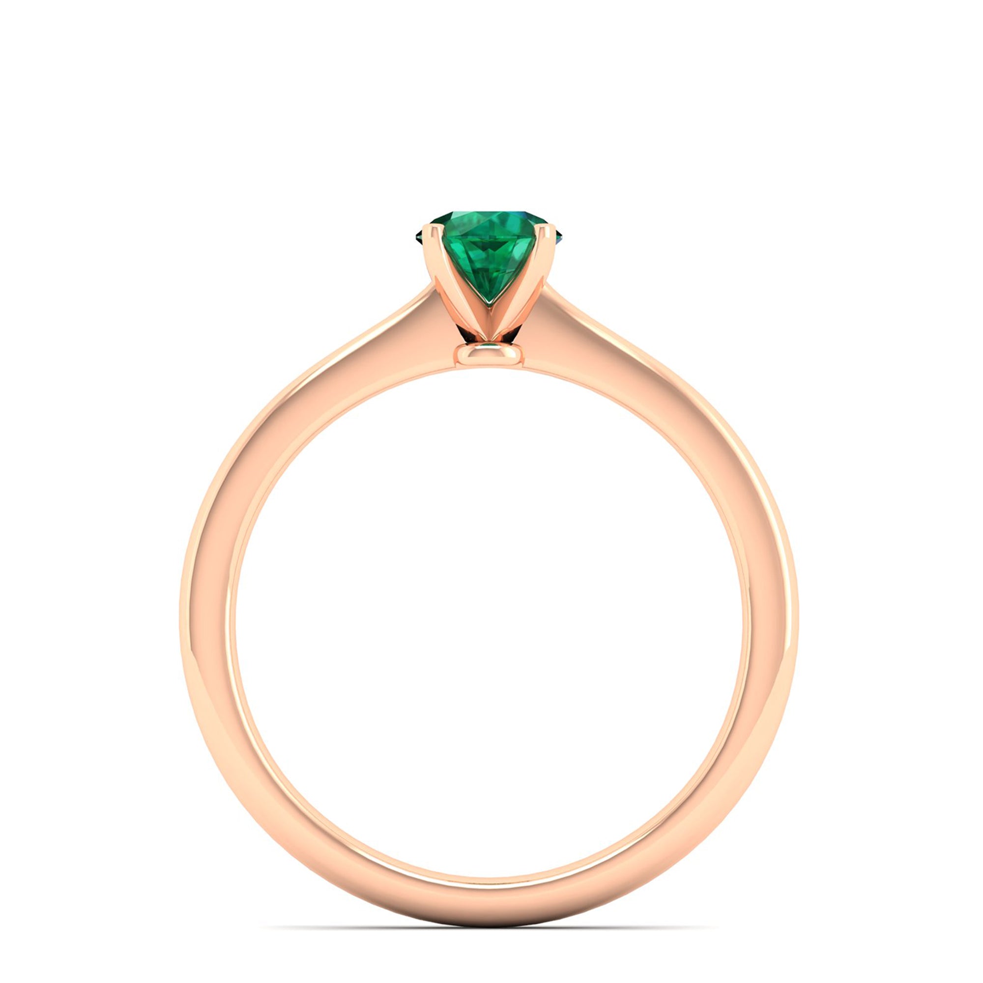 Celestar Classic Round Emerald Solitaire Ring  0.50 Carat