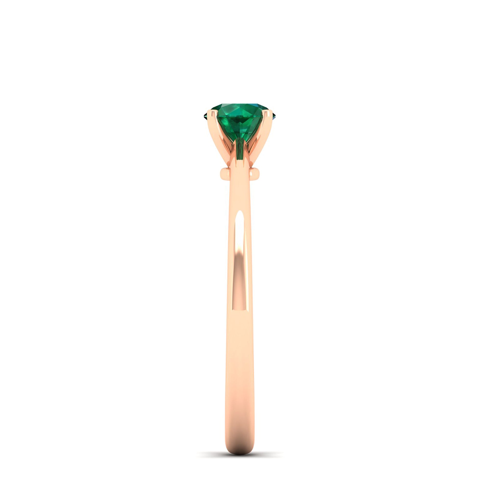 Celestar Classic Round Emerald Solitaire Ring  0.50 Carat