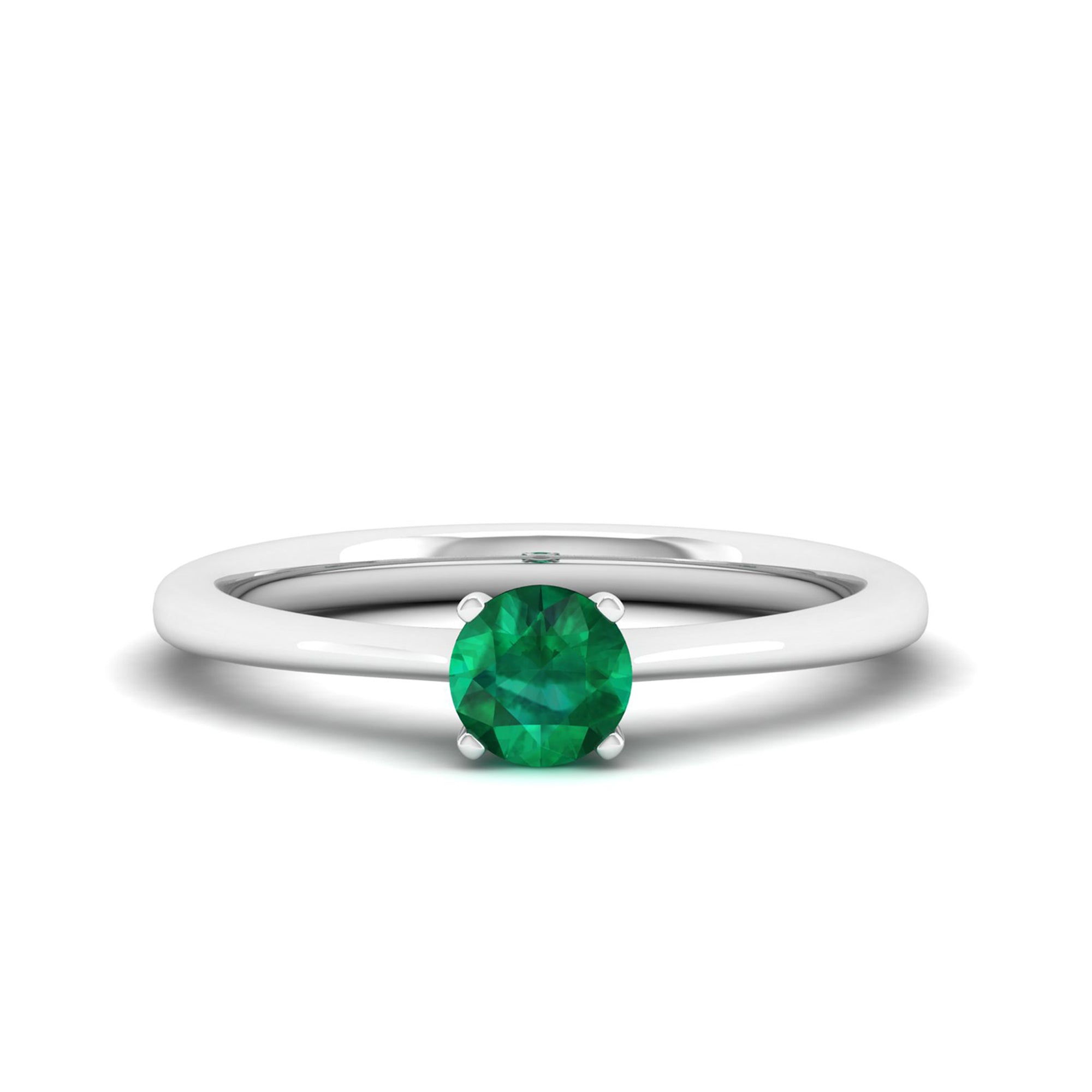 Celestar Classic Round Emerald Solitaire Ring  0.50 Carat