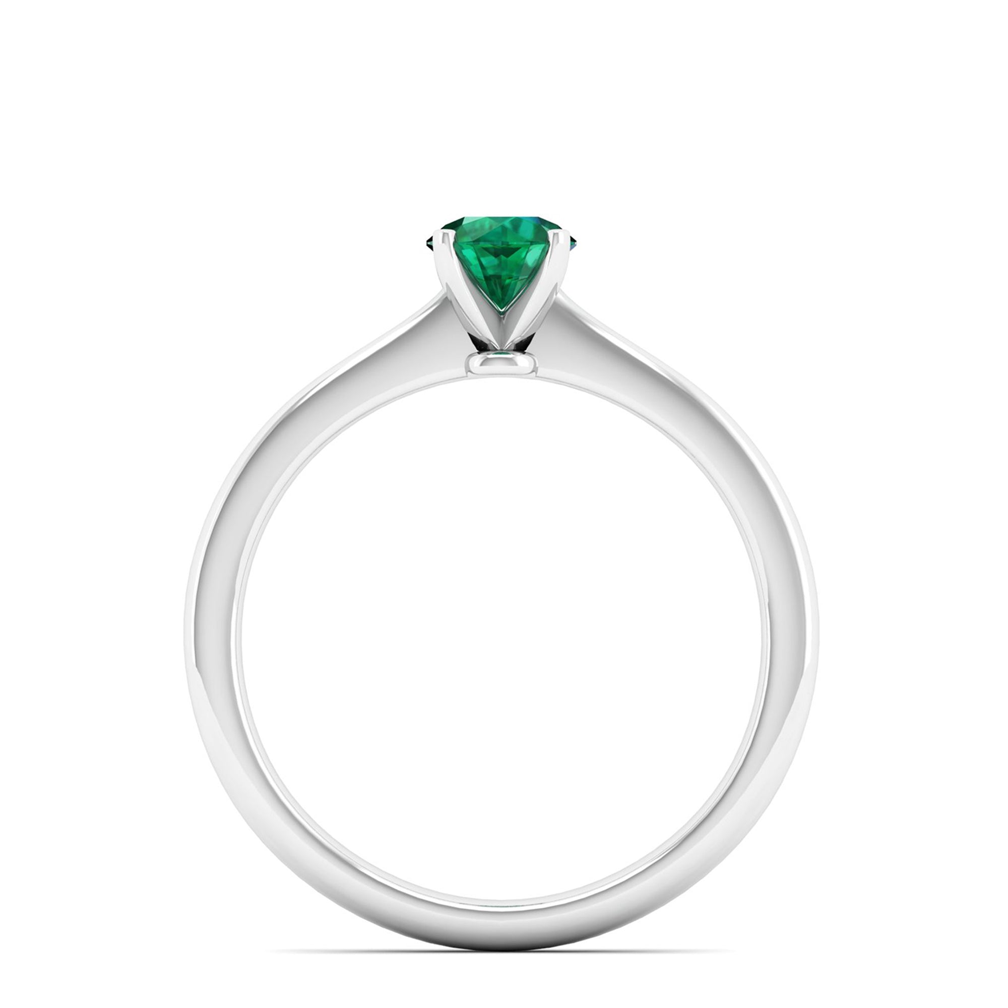 Celestar Classic Round Emerald Solitaire Ring  0.50 Carat