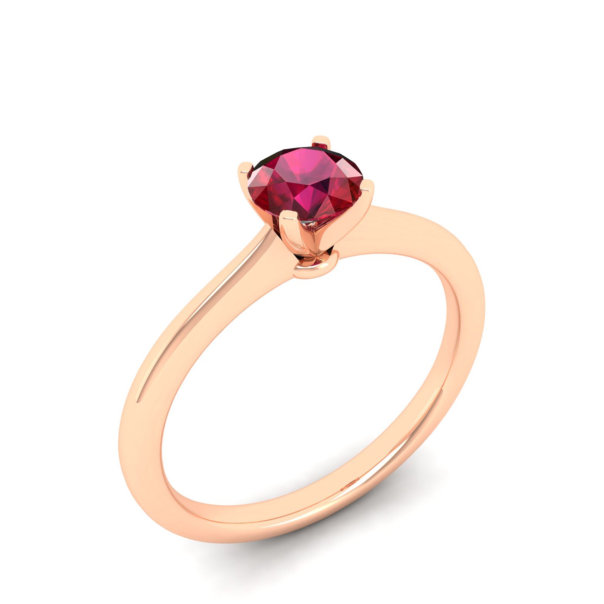 Celestar Classic Round Ruby Solitaire Ring  0.50 Carat