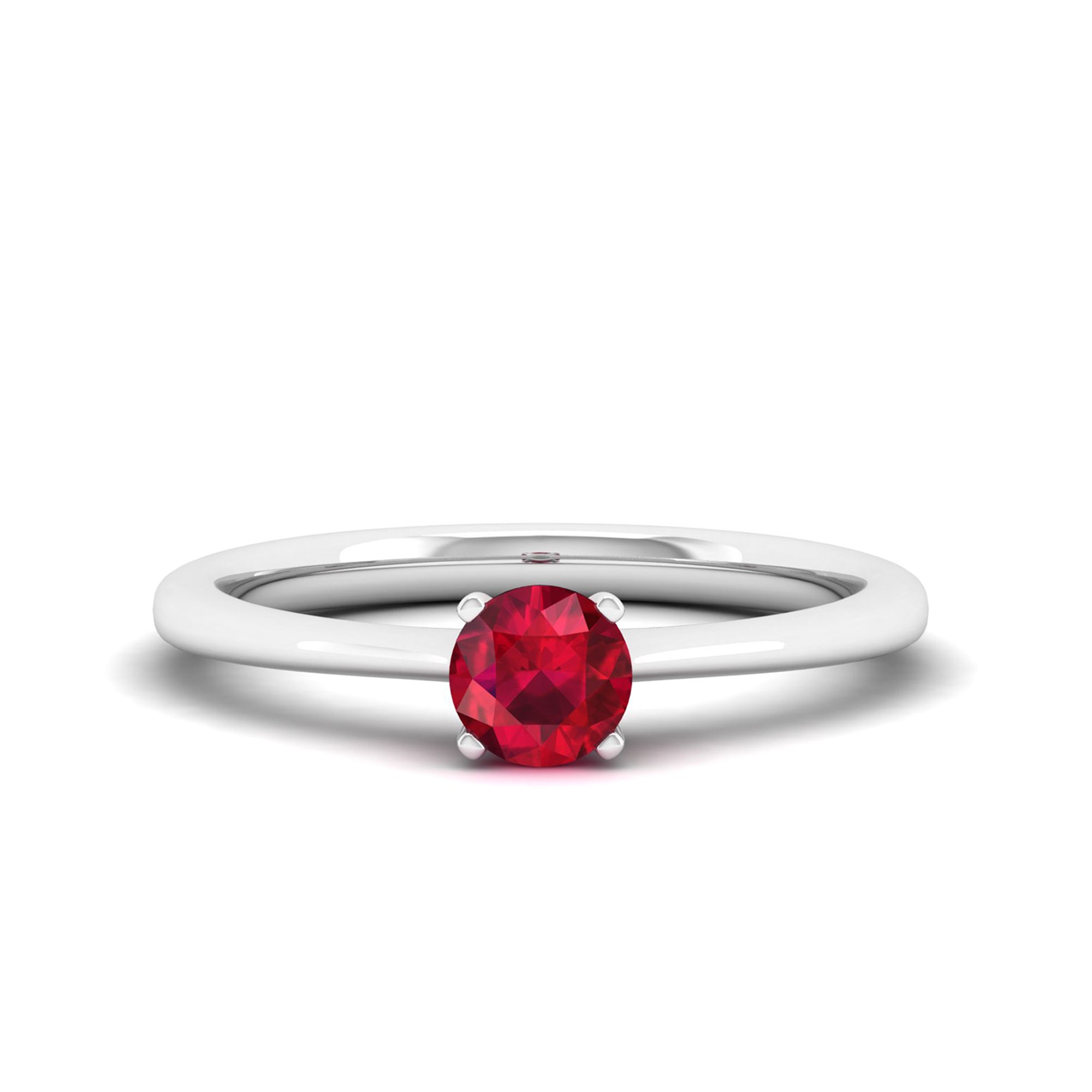 Celestar Classic Round Ruby Solitaire Ring  0.50 Carat