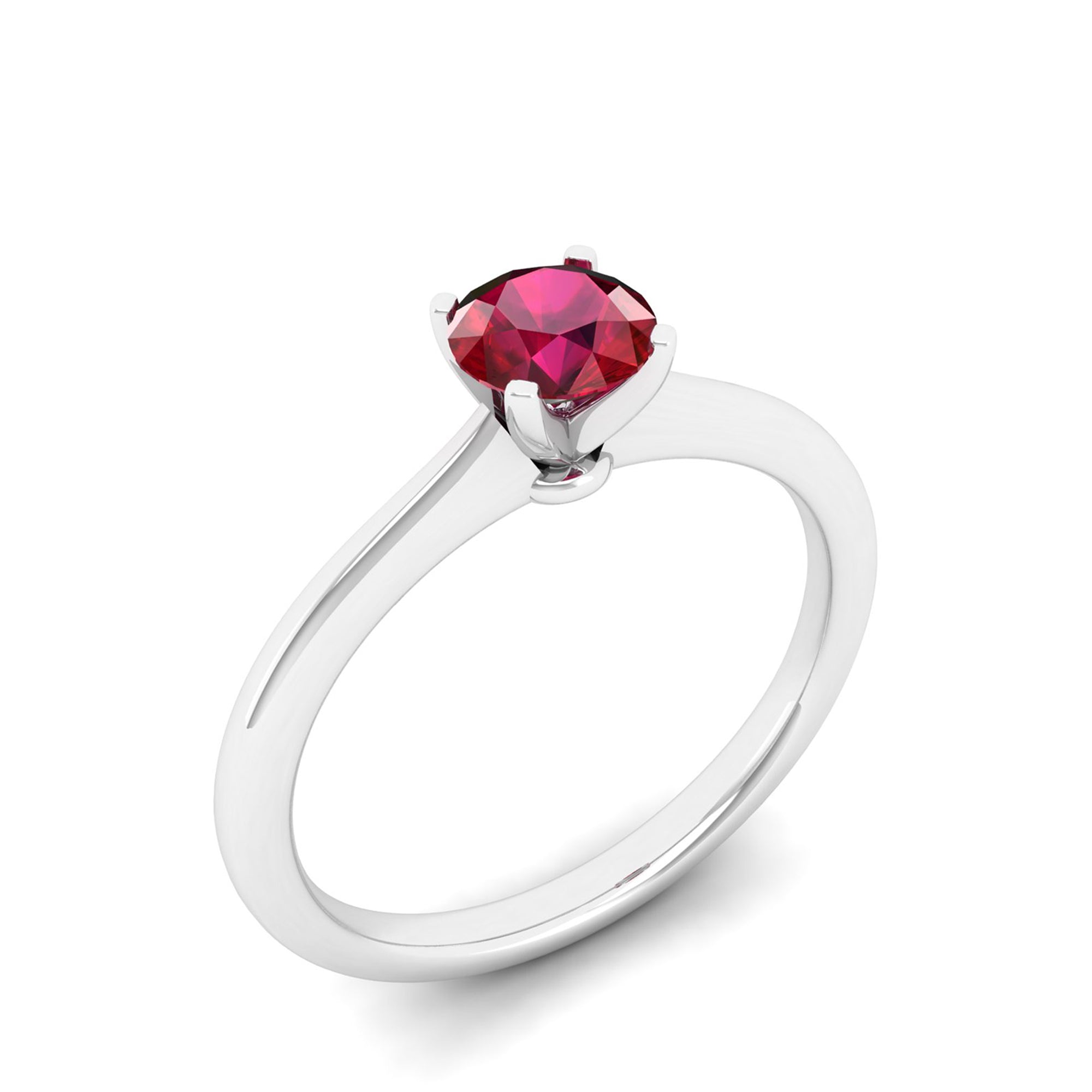 Celestar Classic Round Ruby Solitaire Ring  0.50 Carat