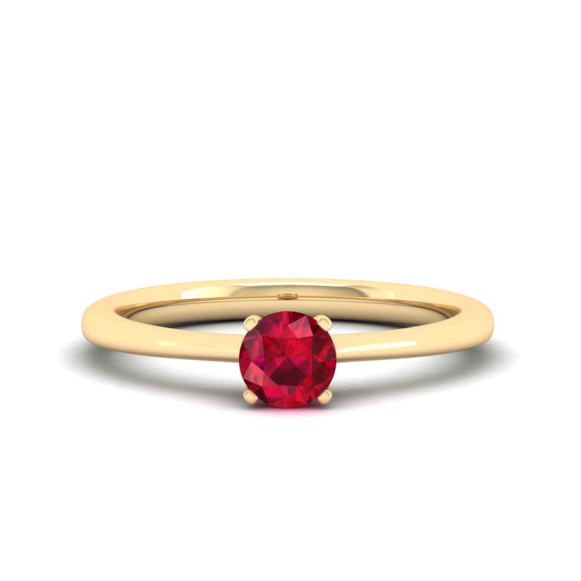 Celestar Classic Round Ruby Solitaire Ring  0.50 Carat