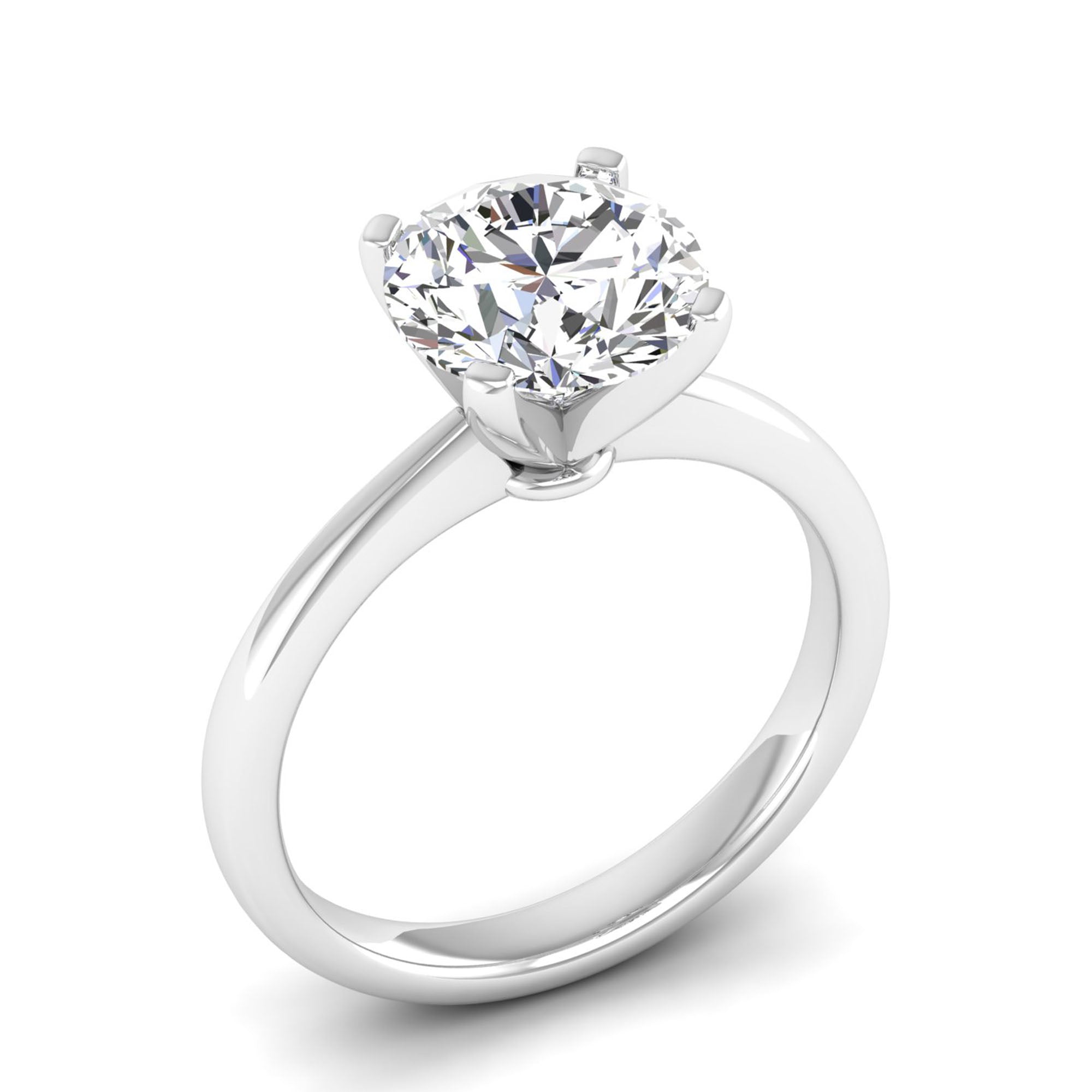 Celestar Classic Round Solitaire Ring  3.0 Carat