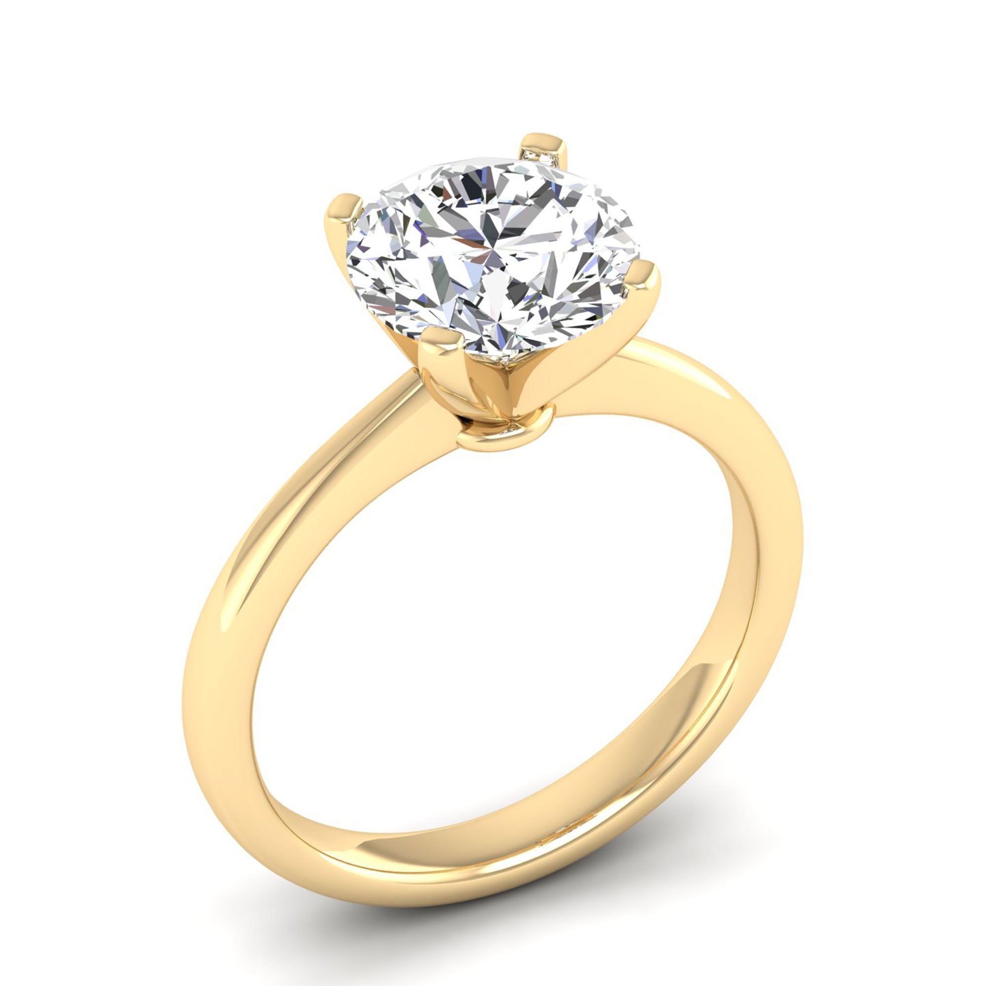 Celestar Classic Round Solitaire Ring  3.0 Carat