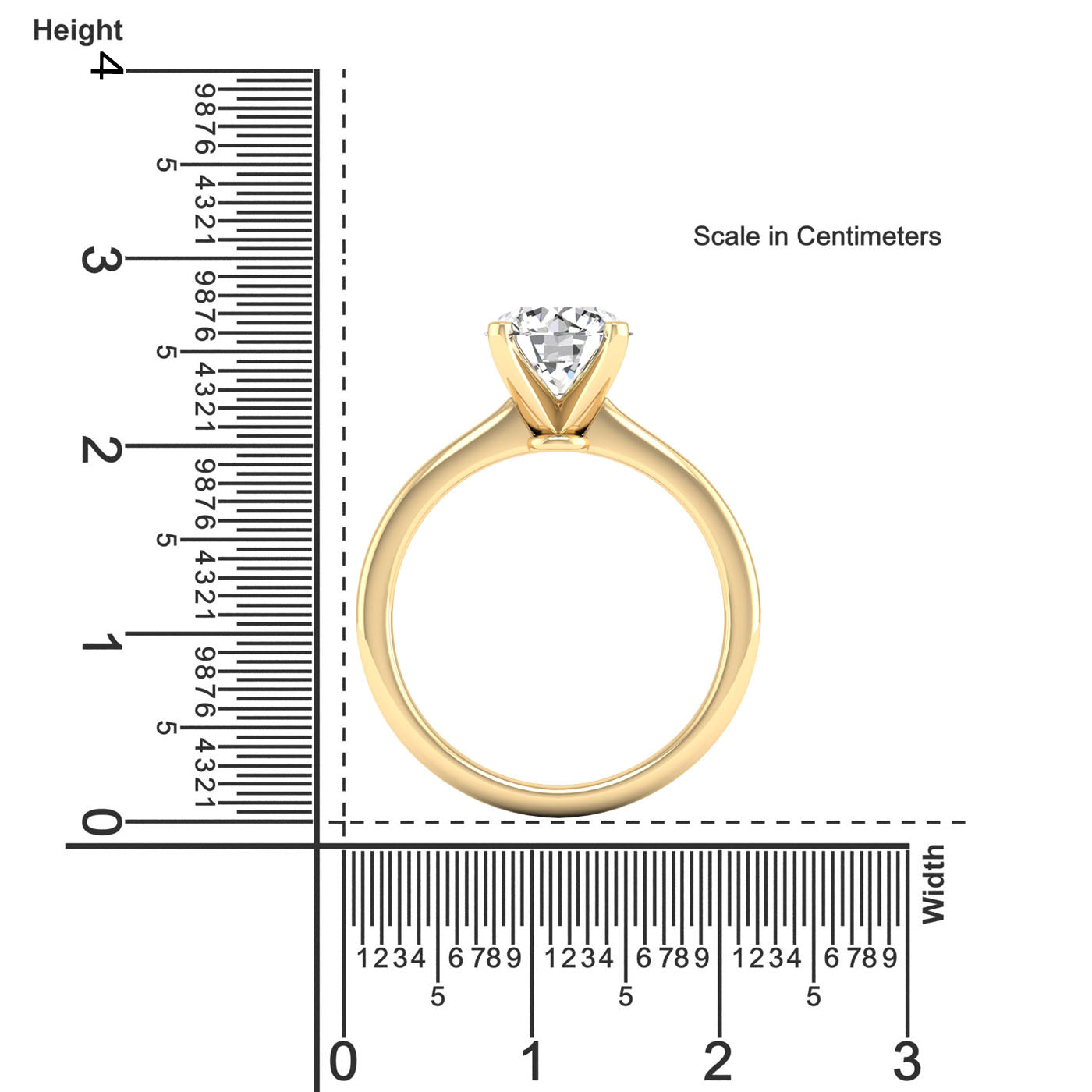 Celestar Classic Round Solitaire Ring  3.0 Carat