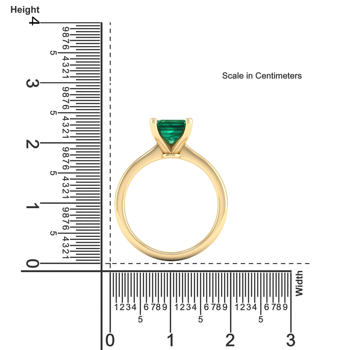 Celestar Emerald-Cut Emerald Solitaire Ring  0.5 Carat