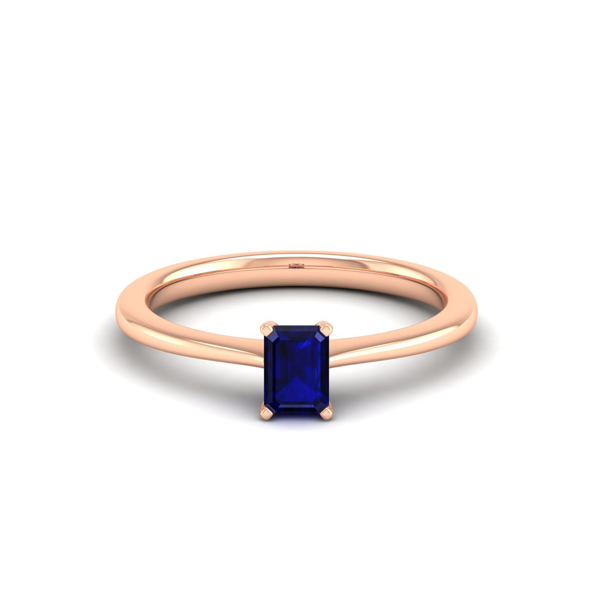 Celestar Emerald-Cut Sapphire Solitaire Ring  0.50 Carat
