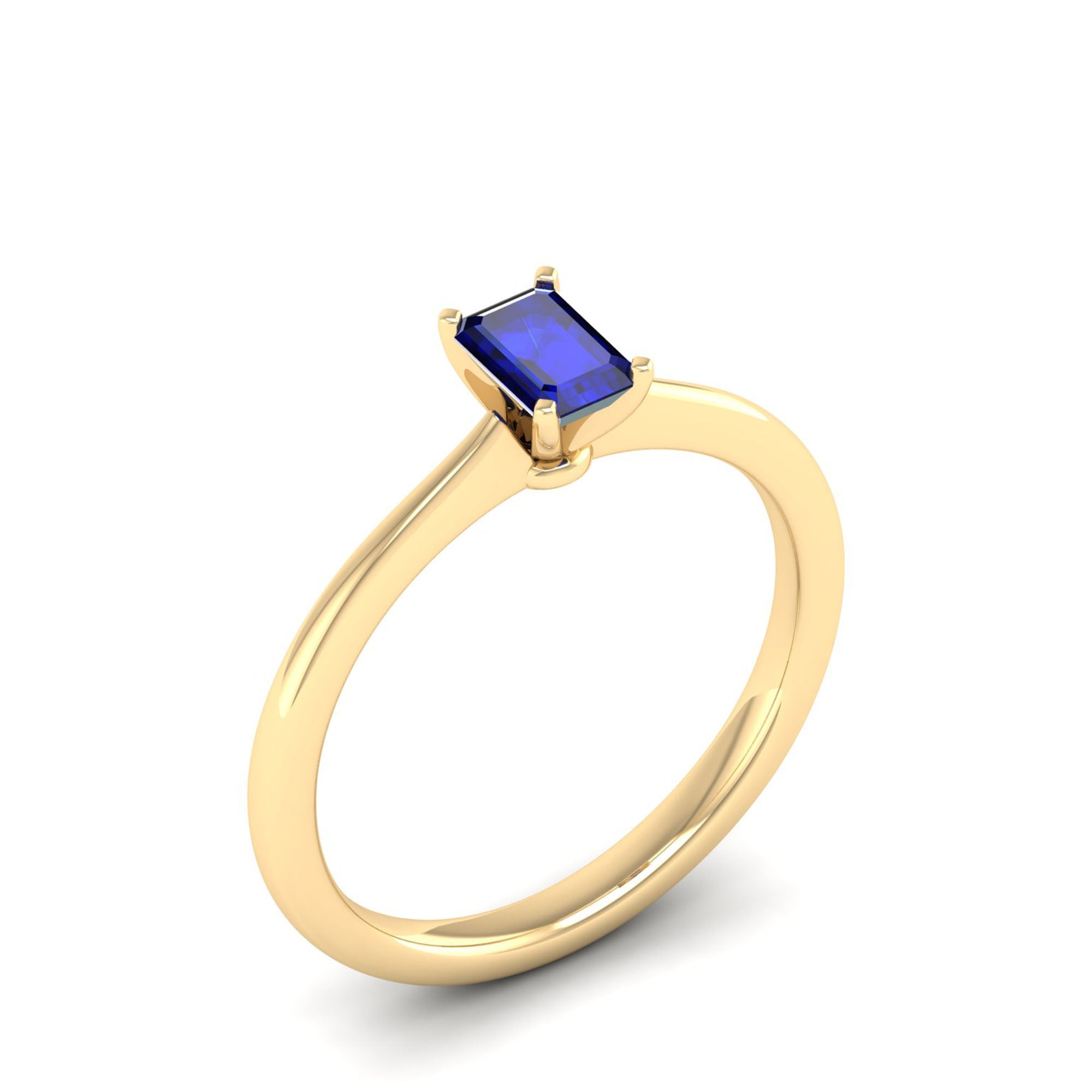 Celestar Emerald-Cut Sapphire Solitaire Ring  0.50 Carat
