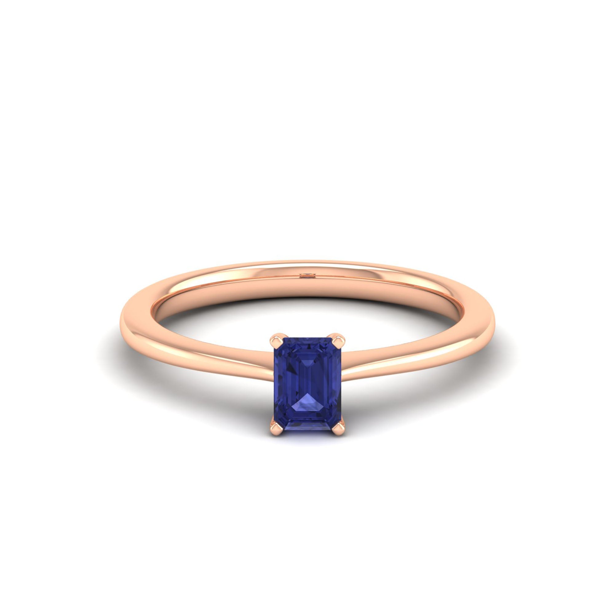 Celestar Emerald-Cut Tanzanite Solitaire Ring  0.50 Carat