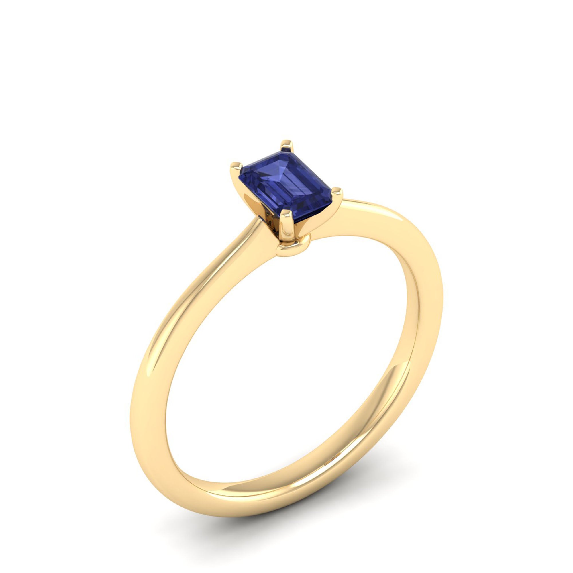 Celestar Emerald-Cut Tanzanite Solitaire Ring  0.50 Carat