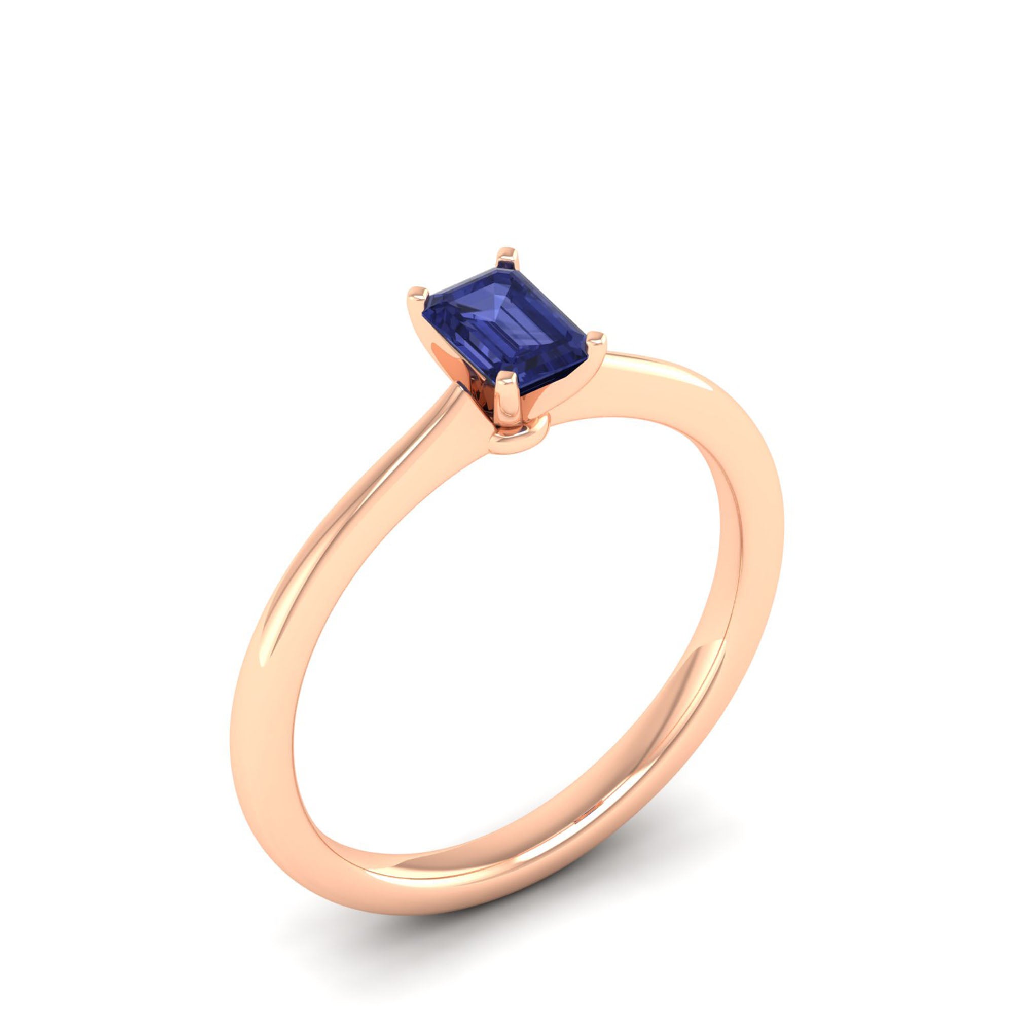 Celestar Emerald-Cut Tanzanite Solitaire Ring  0.50 Carat