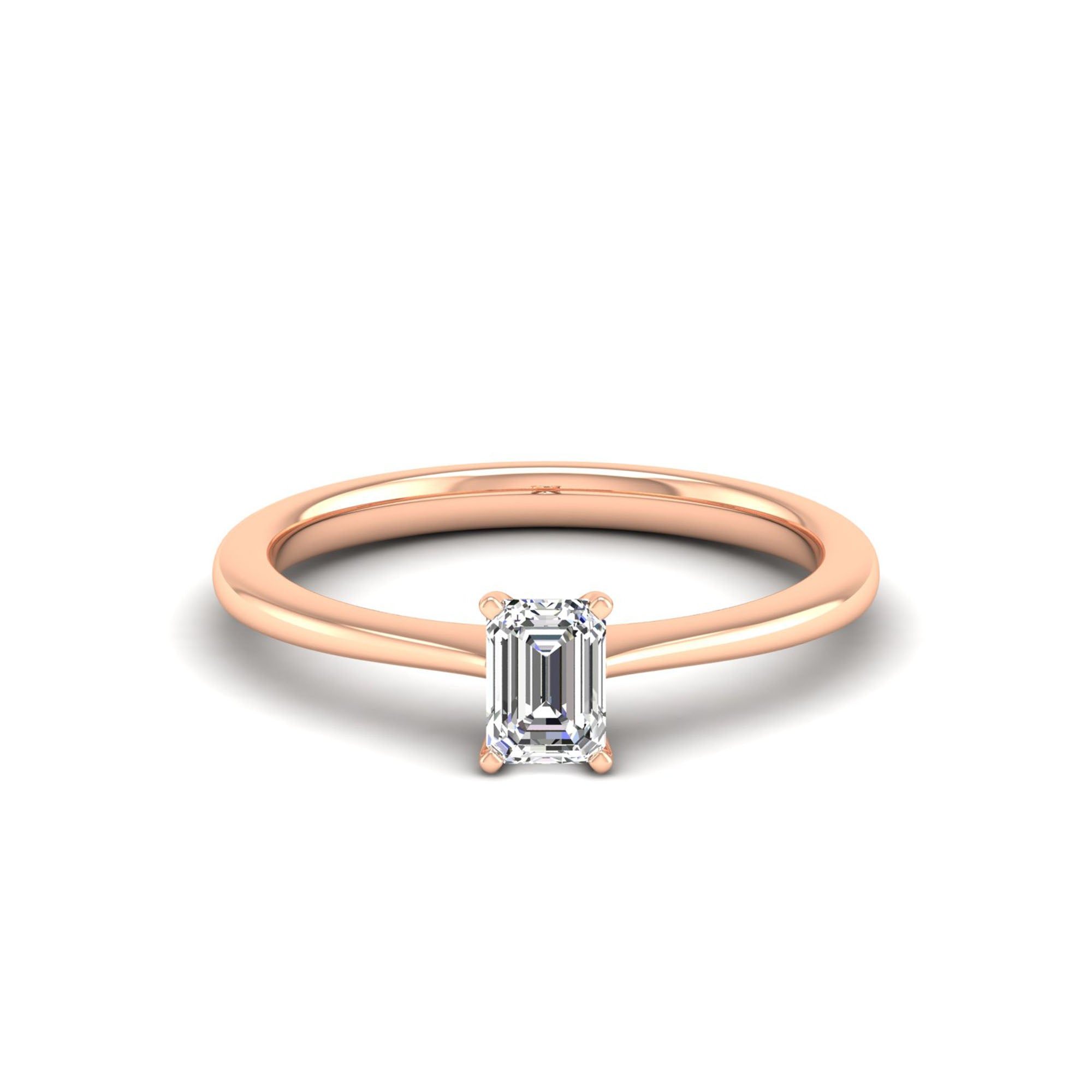 Celestar Emerald-Cut Diamond Solitaire Ring  0.5 Carat