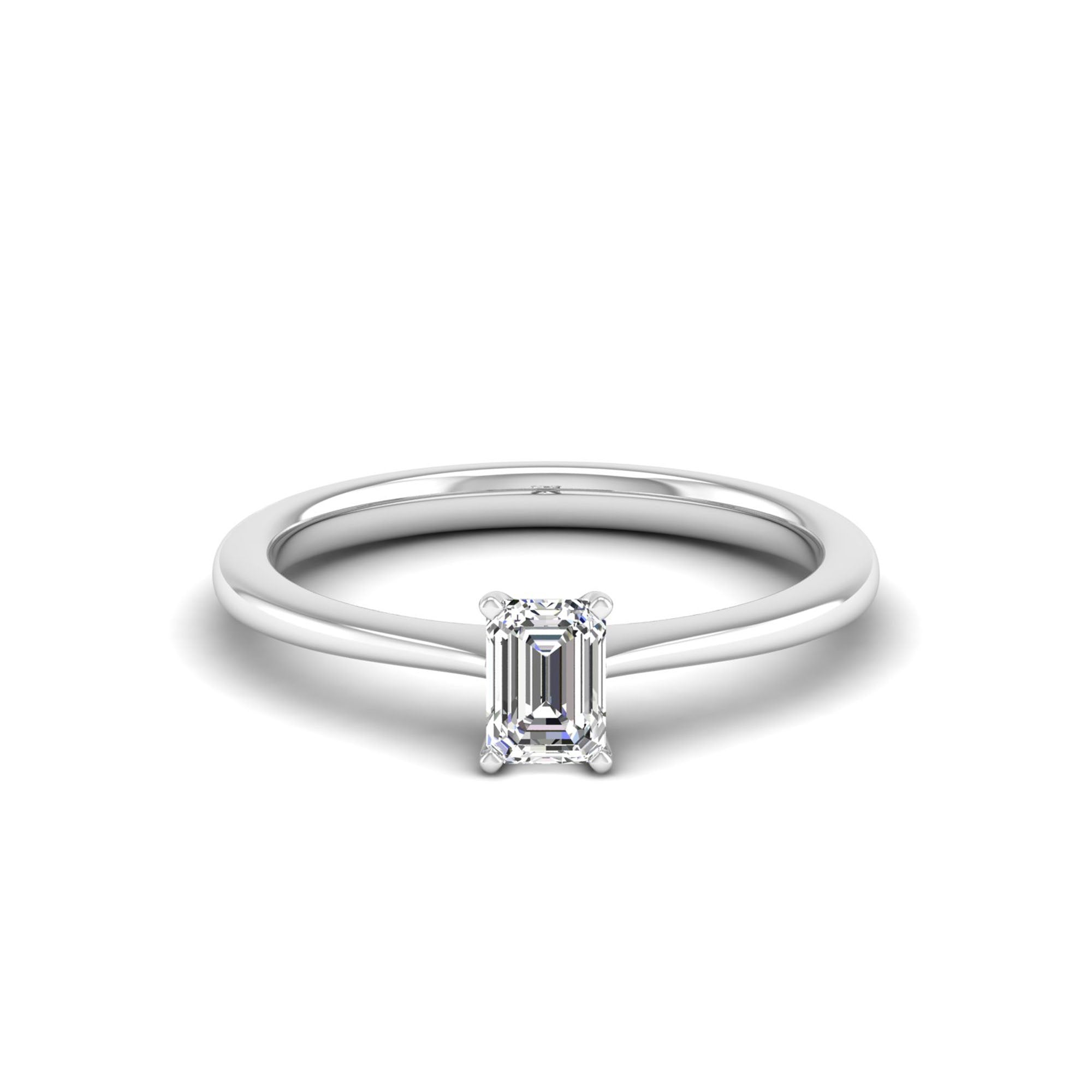 Celestar Emerald-Cut Diamond Solitaire Ring  0.5 Carat