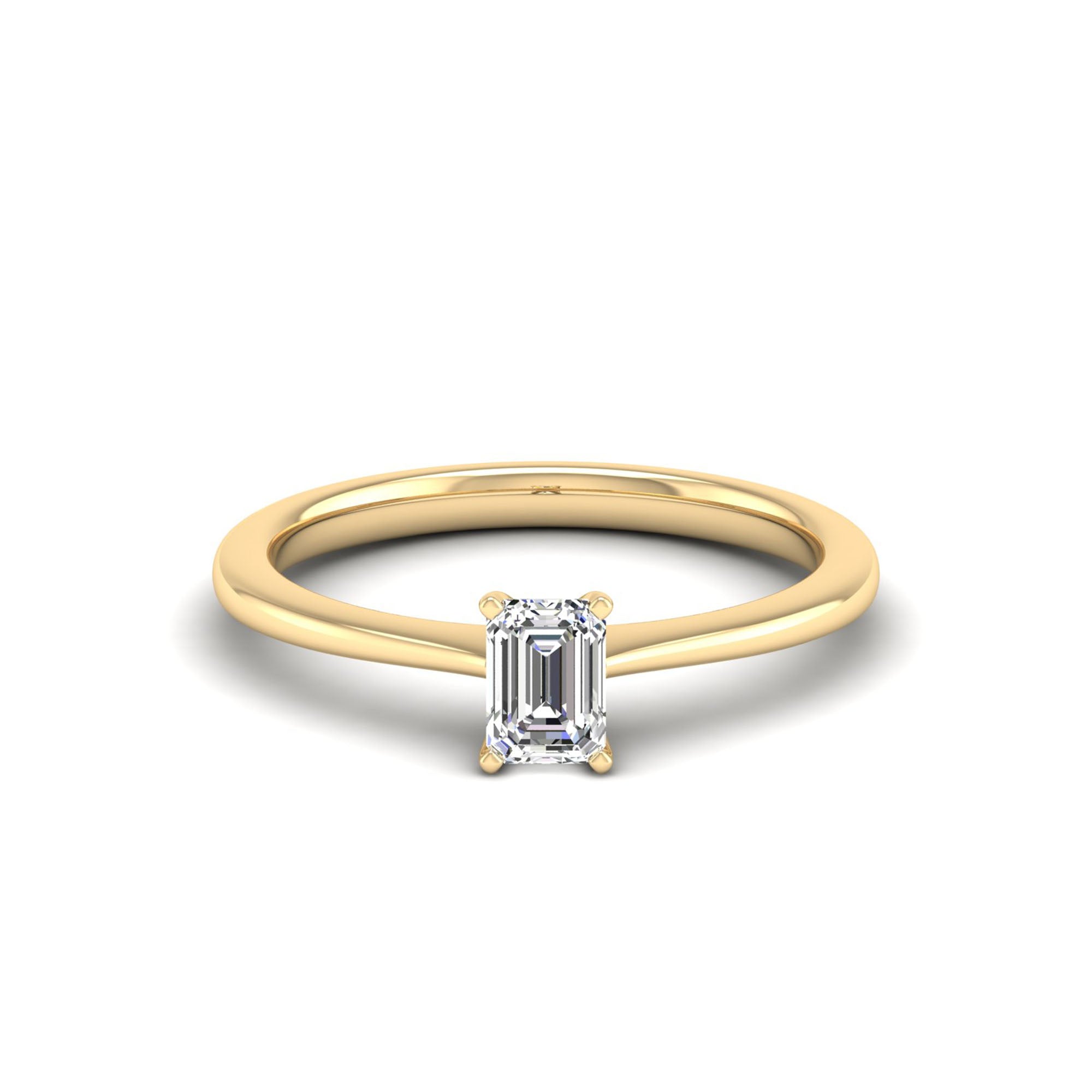 Celestar Emerald-Cut Diamond Solitaire Ring  0.5 Carat