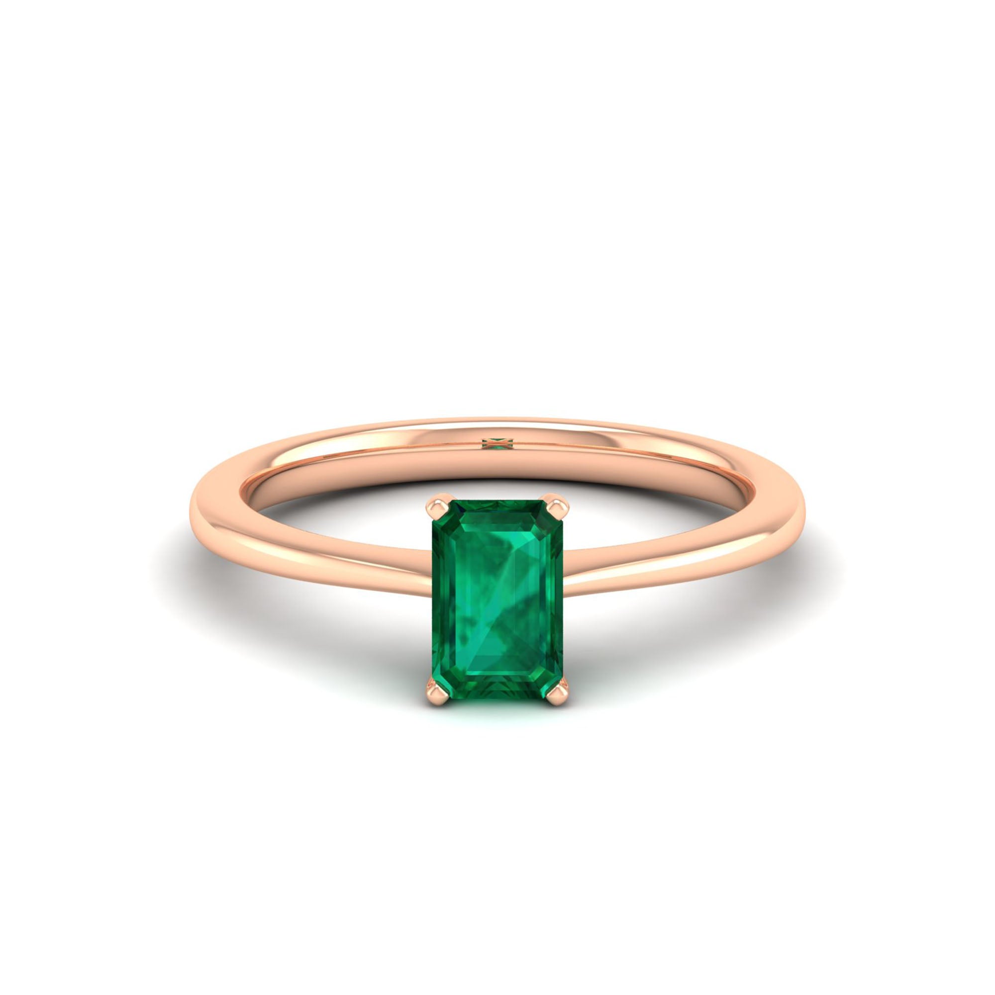Celestar Emerald-Cut Emerald Solitaire Ring  1.00 Carat