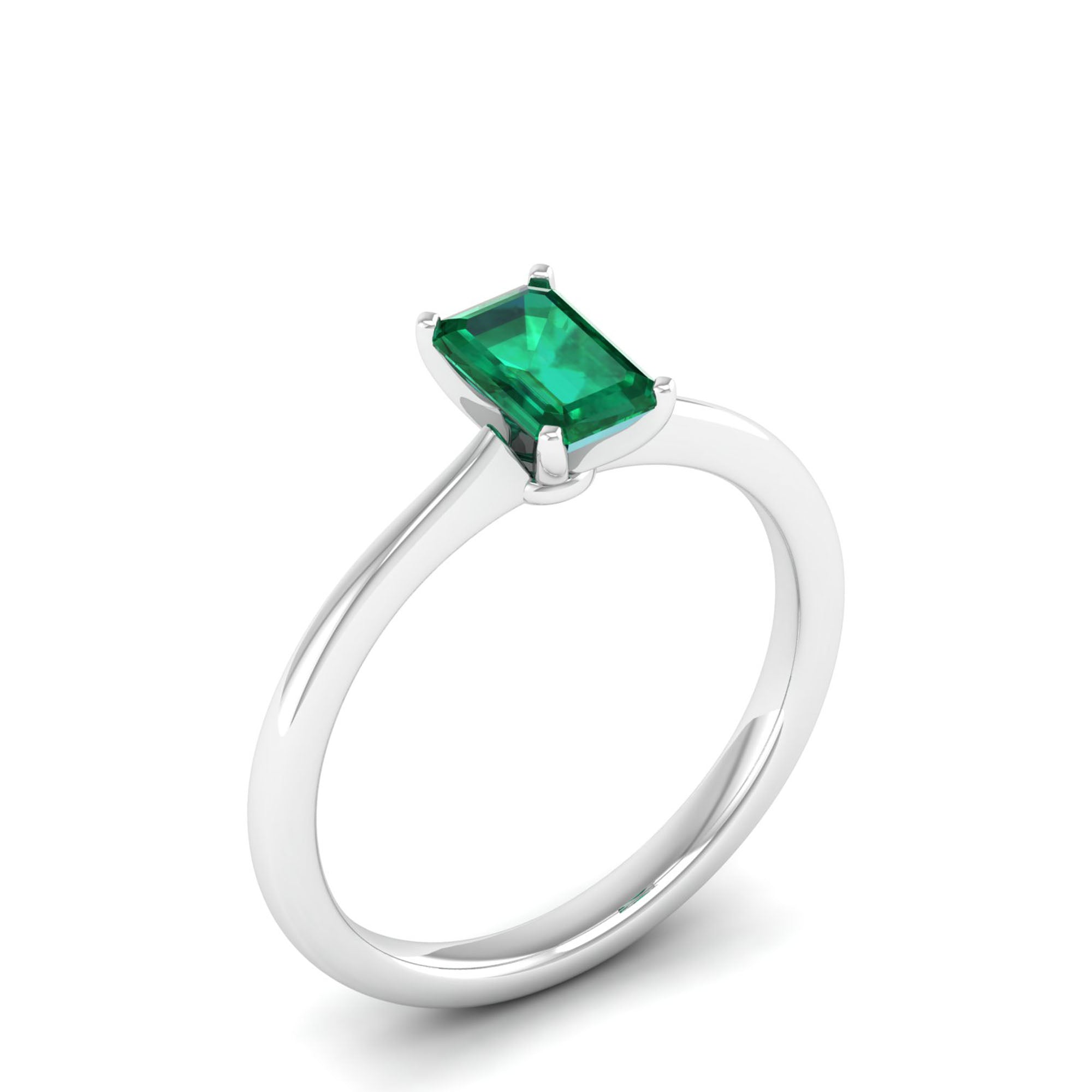 Celestar Emerald-Cut Emerald Solitaire Ring  1.00 Carat