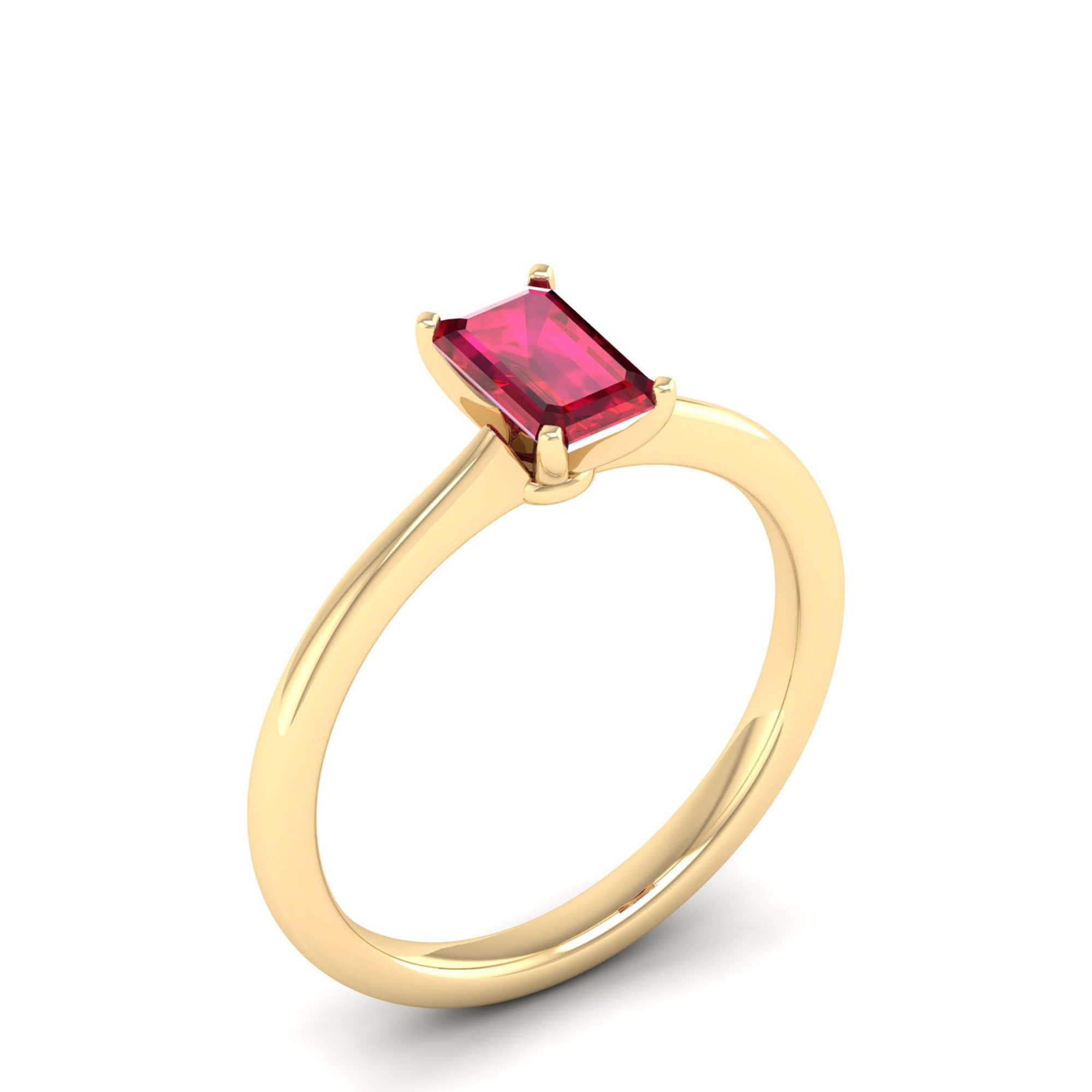 Celestar Emerald-Cut Ruby Solitaire Ring  1.00 Carat